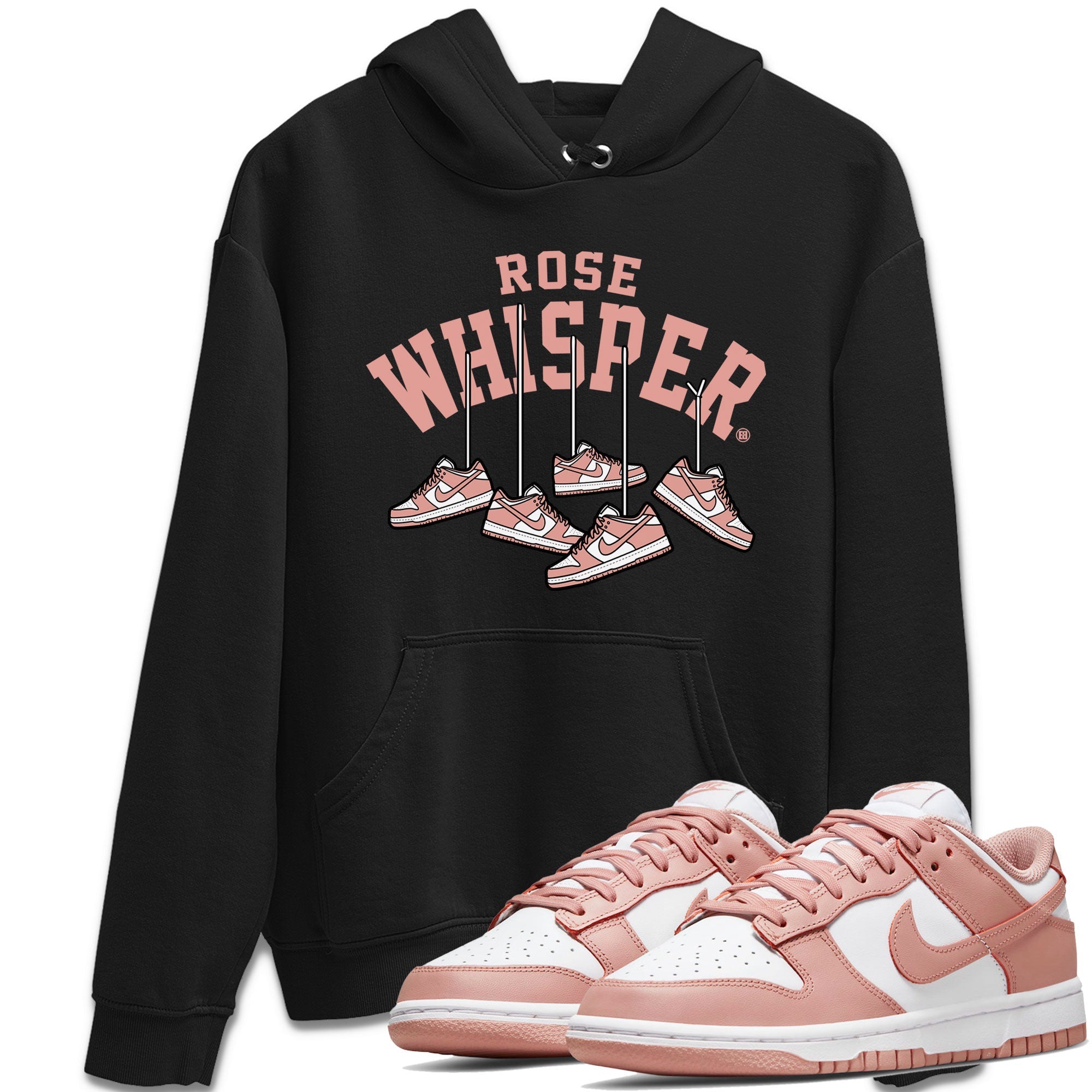 Dunks Low Rose Whisper shirt to match jordans Hanging Sneakers Streetwear Sneaker Shirt Dunk Rose Whisper Drip Gear Zone Sneaker Matching Clothing Unisex Black 1 T-Shirt