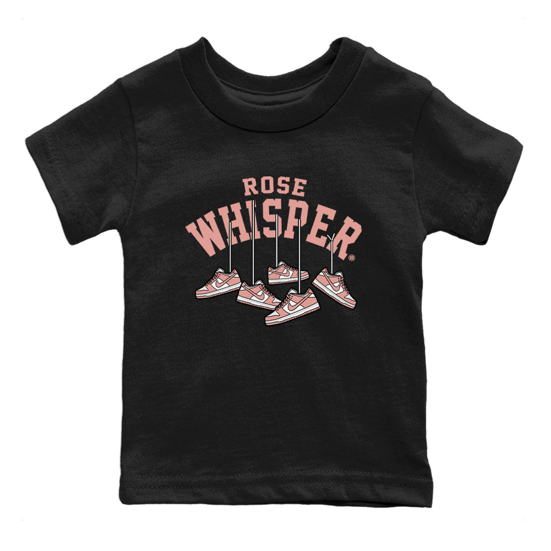 Dunks Low Rose Whisper shirt to match jordans Hanging Sneakers Streetwear Sneaker Shirt Dunk Rose Whisper Drip Gear Zone Sneaker Matching Clothing Baby Toddler Black 2 T-Shirt