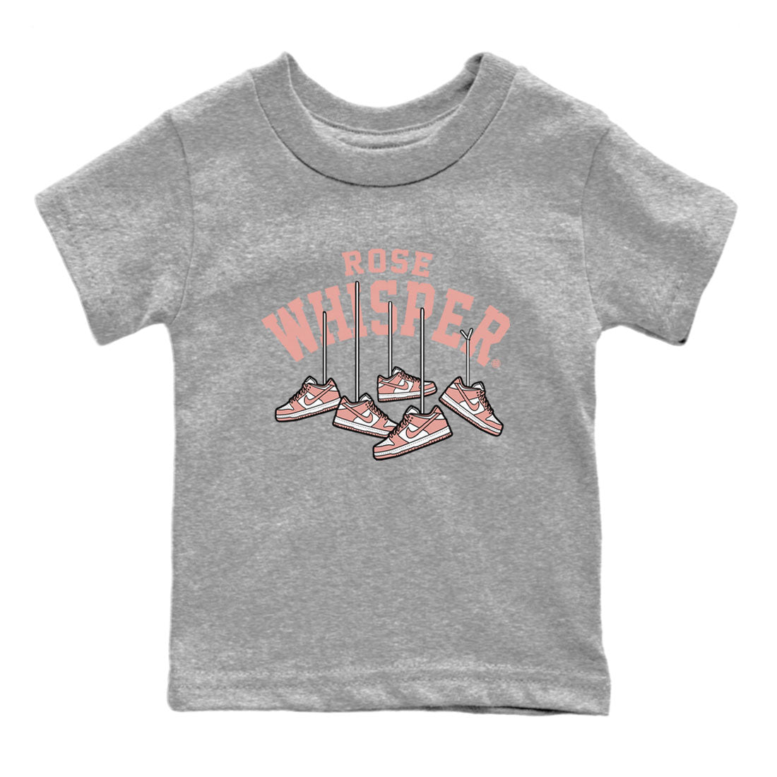 Dunks Low Rose Whisper shirt to match jordans Hanging Sneakers Streetwear Sneaker Shirt Dunk Rose Whisper Drip Gear Zone Sneaker Matching Clothing Baby Toddler Heather Grey 2 T-Shirt
