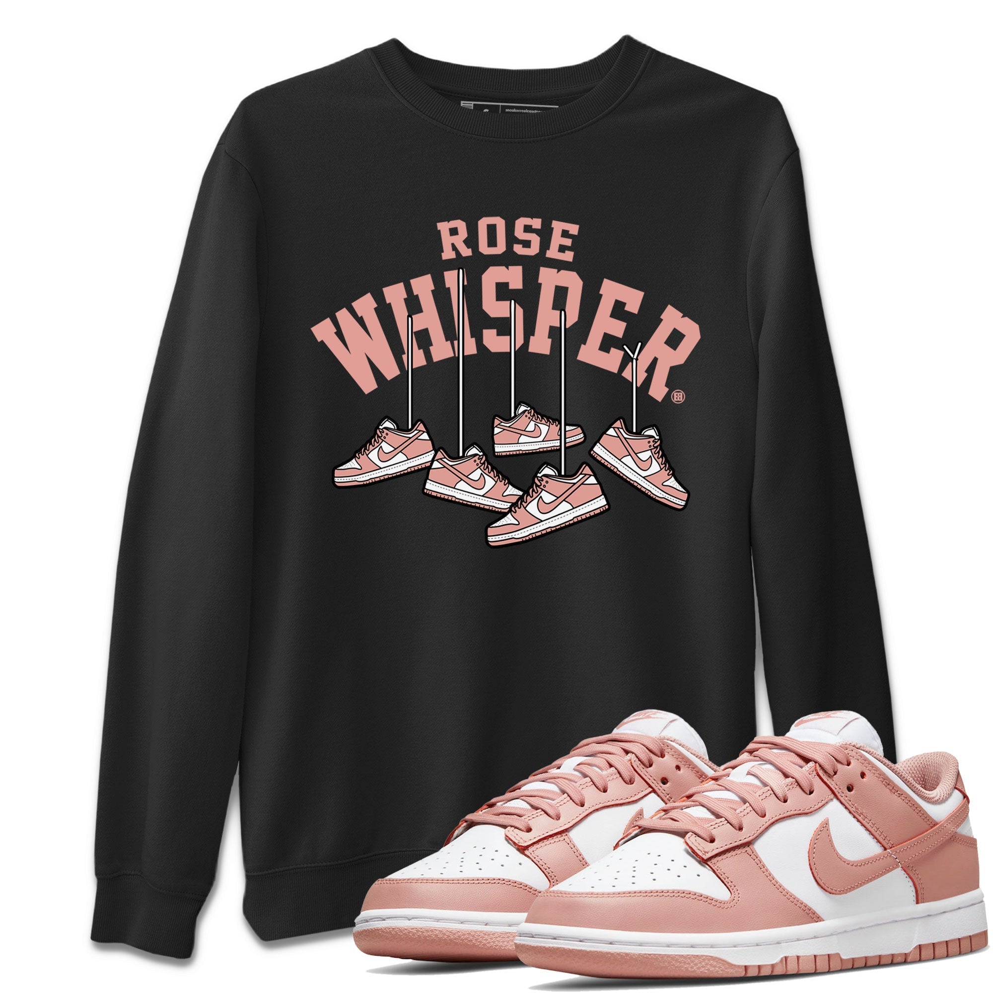 Dunks Low Rose Whisper shirt to match jordans Hanging Sneakers Streetwear Sneaker Shirt Dunk Rose Whisper Drip Gear Zone Sneaker Matching Clothing Unisex Black 1 T-Shirt