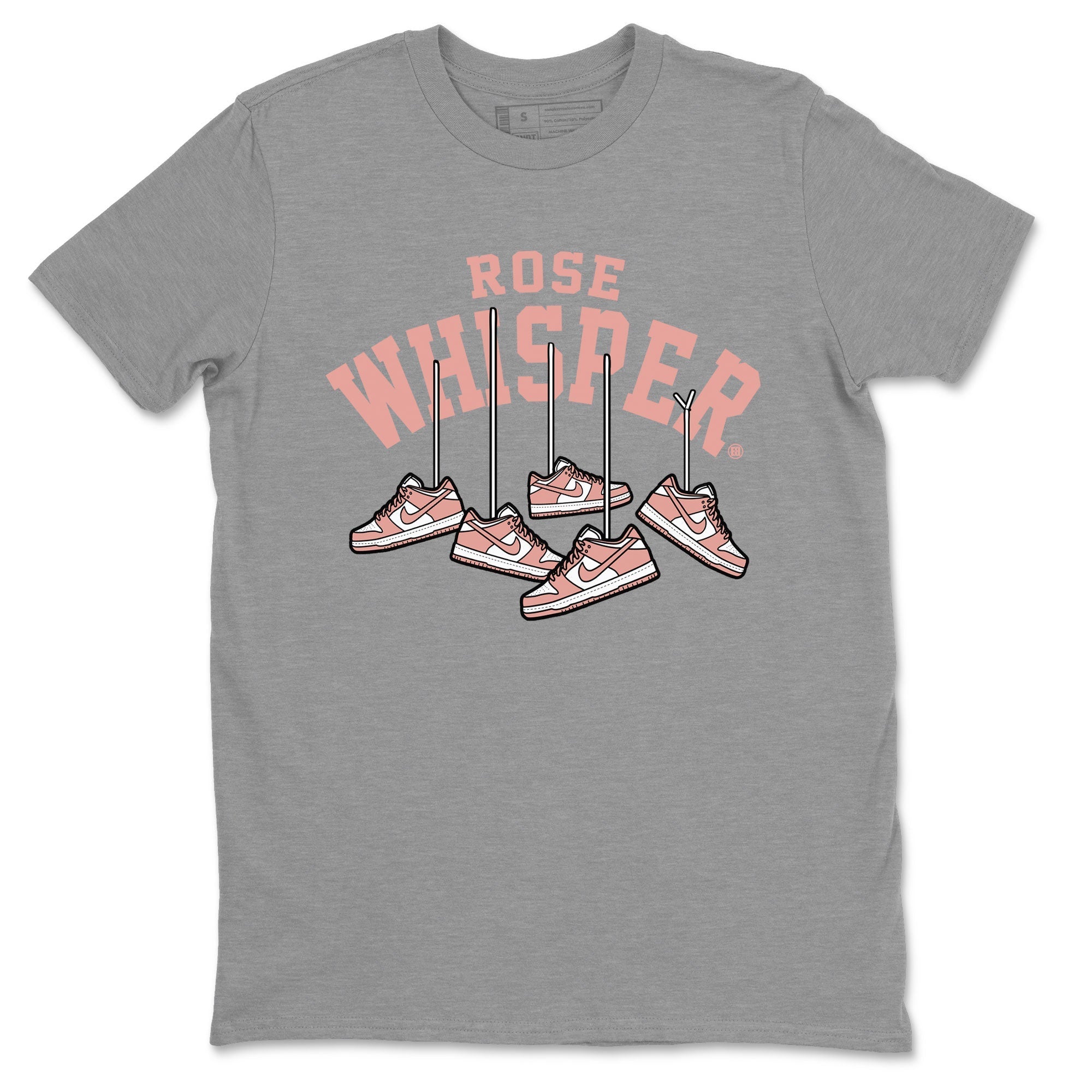 Dunks Low Rose Whisper shirt to match jordans Hanging Sneakers Streetwear Sneaker Shirt Dunk Rose Whisper Drip Gear Zone Sneaker Matching Clothing Unisex Heather Grey 2 T-Shirt