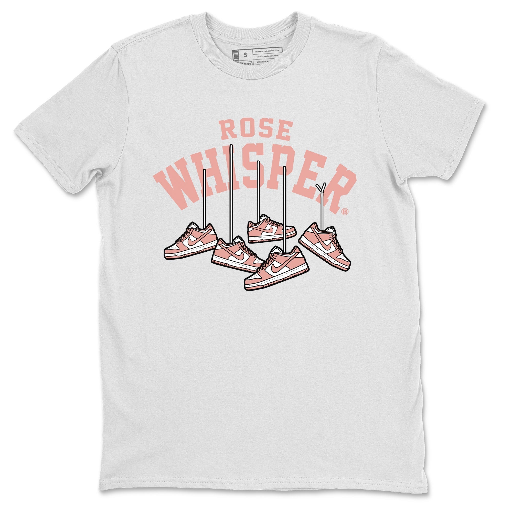 Dunks Low Rose Whisper shirt to match jordans Hanging Sneakers Streetwear Sneaker Shirt Dunk Rose Whisper Drip Gear Zone Sneaker Matching Clothing Unisex White 2 T-Shirt