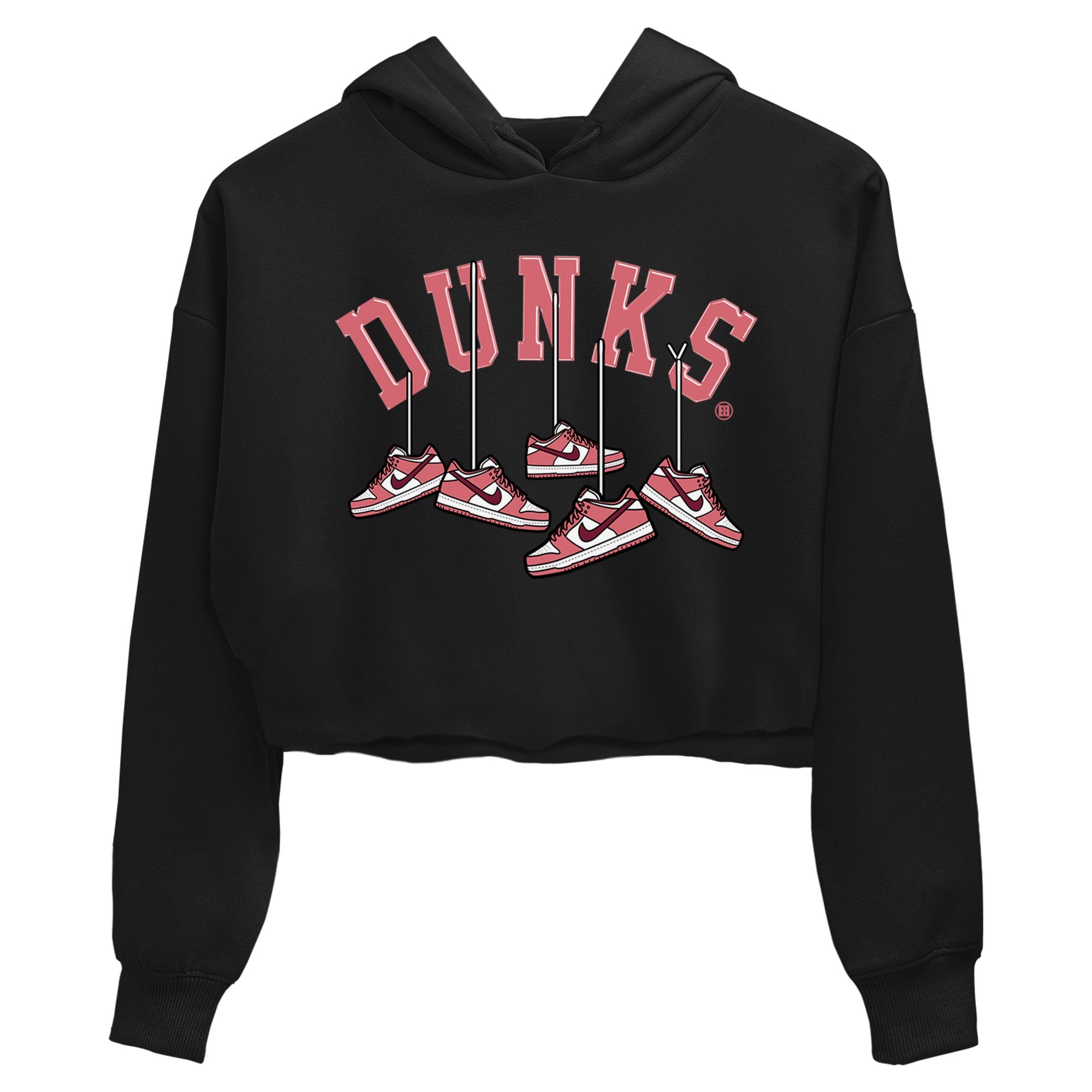 Dunks Valentines Day shirt to match jordans Hanging Sneakers sneaker tees Dunks Valentine's Day Drip Gear Zone Black 2 crop length shirt