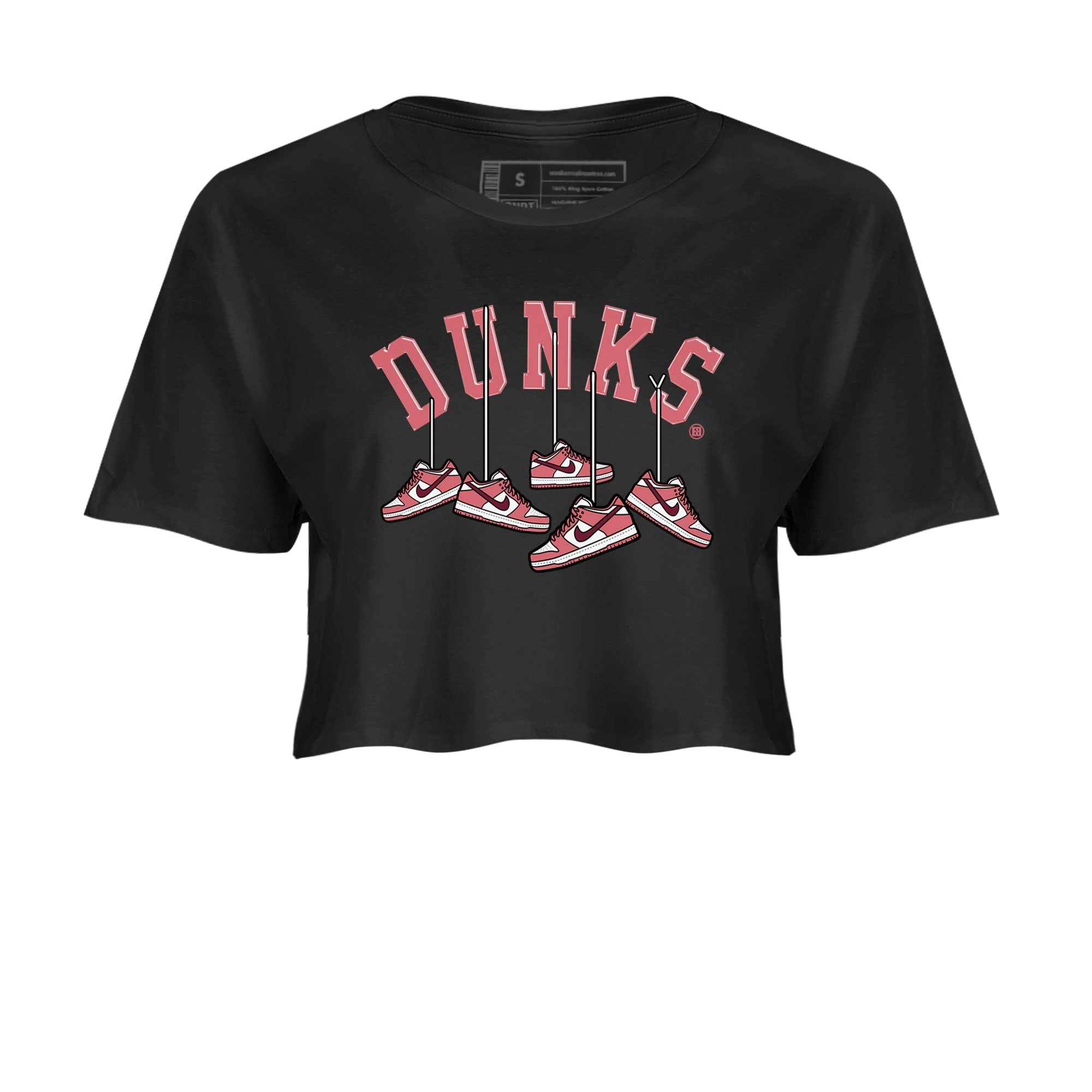 Dunks Valentines Day shirt to match jordans Hanging Sneakers sneaker tees Dunks Valentine's Day Drip Gear Zone Black 2 crop length shirt