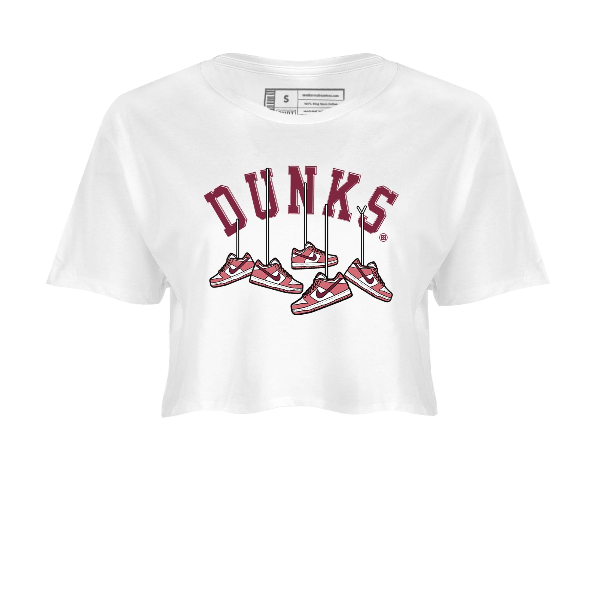 Dunks Valentines Day shirt to match jordans Hanging Sneakers sneaker tees Dunks Valentine's Day Drip Gear Zone White 2 crop length shirt