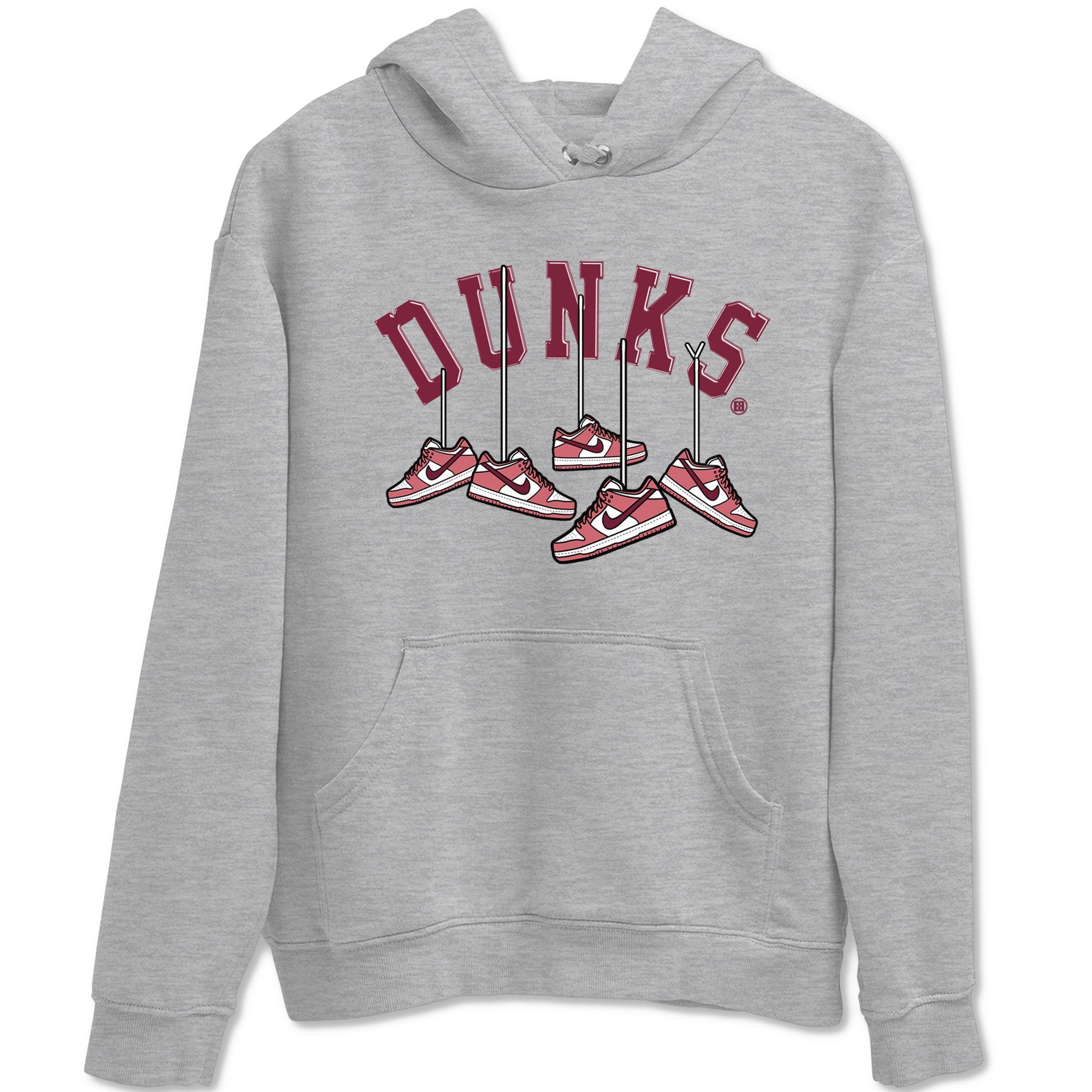 Dunks Valentines Day shirt to match jordans Hanging Sneakers sneaker tees Dunks Valentine's Day Drip Gear Zone unisex cotton Heather Grey 2 crew neck shirt