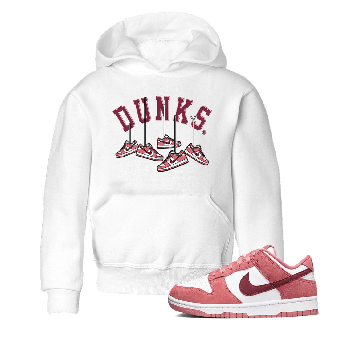 Dunks Valentines Day shirt to match jordans Hanging Sneakers sneaker tees Dunks Valentine's Day Drip Gear Zone baby toddler White 1 cotton Shirt