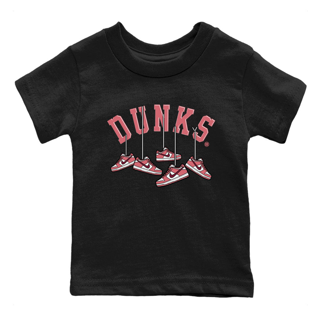 Dunks Valentines Day shirt to match jordans Hanging Sneakers sneaker tees Dunks Valentine's Day Drip Gear Zone baby toddler Black 2 cotton Shirt