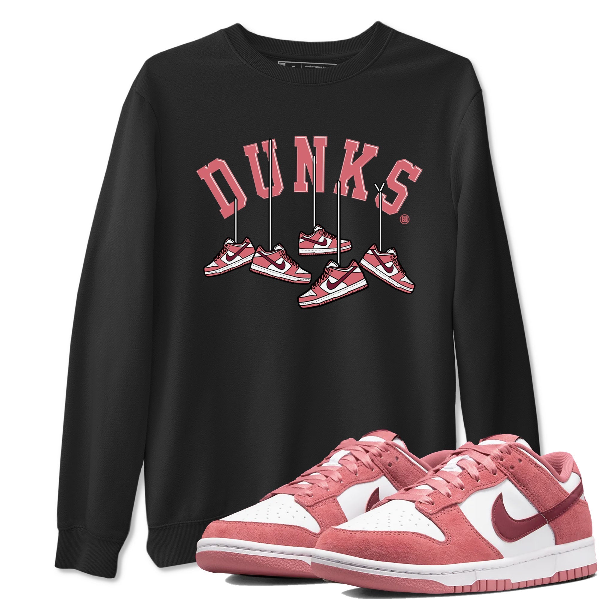 Dunks Valentines Day shirt to match jordans Hanging Sneakers sneaker tees Dunks Valentine's Day Drip Gear Zone unisex cotton Black 1 crew neck shirt