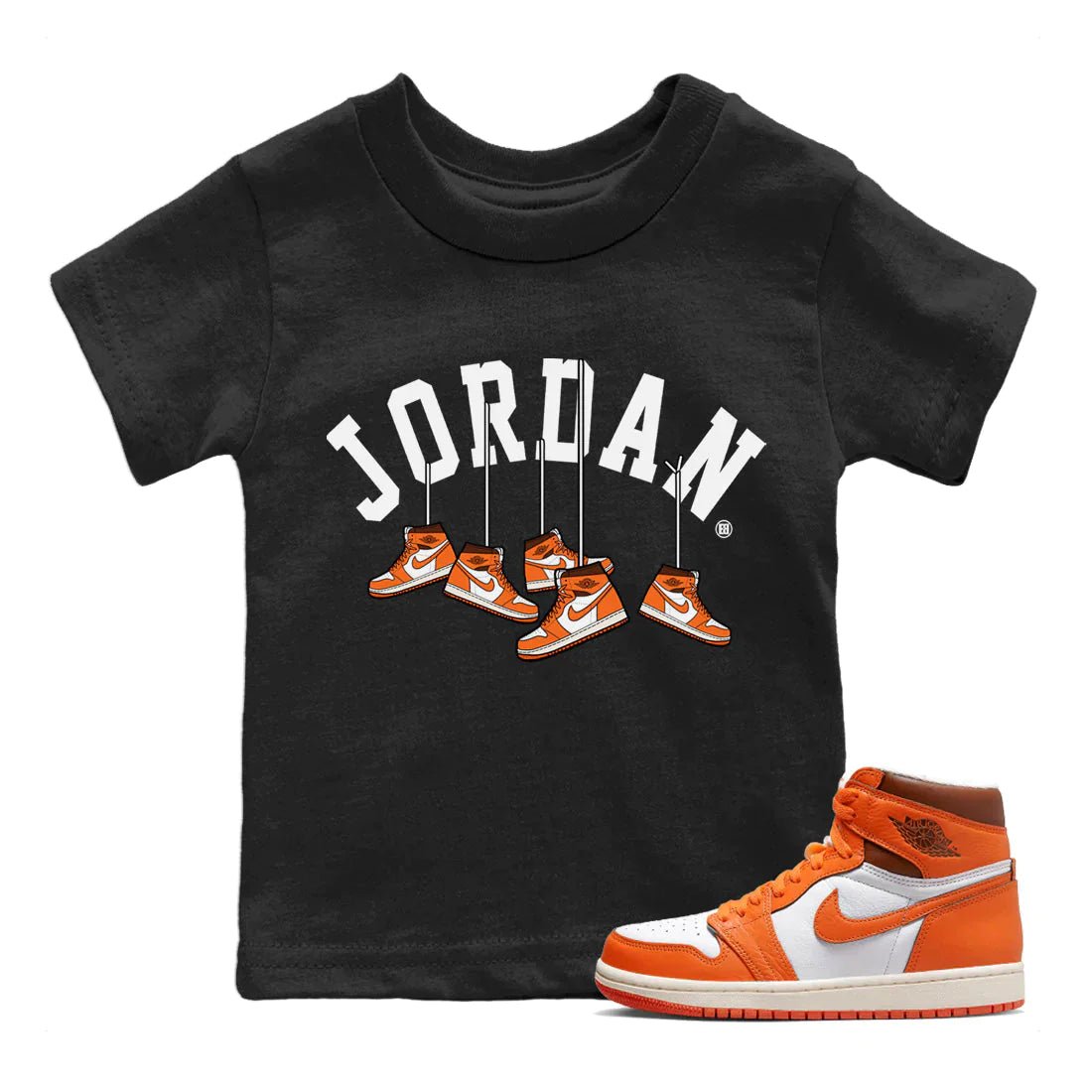 Jordan 1 Starfish Sneaker Matching T-Shirt Hanging Sneakers Sneaker Tees Jordan 1 Starfish Sneaker Release Tees Kids Shirts
