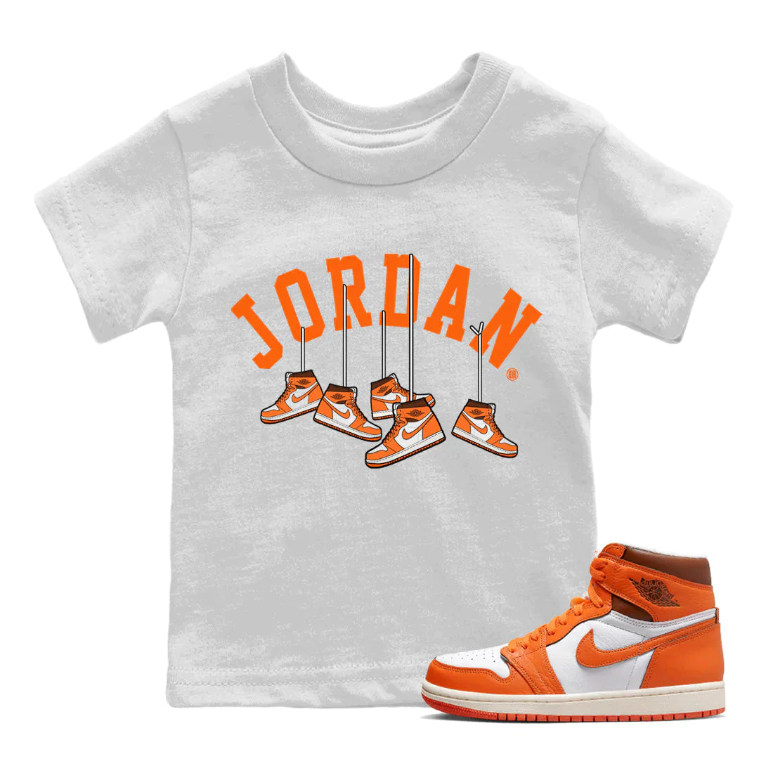 Jordan 1 Starfish Sneaker Matching T-Shirt Hanging Sneakers Sneaker Tees Jordan 1 Starfish Sneaker Release Tees Kids Shirts