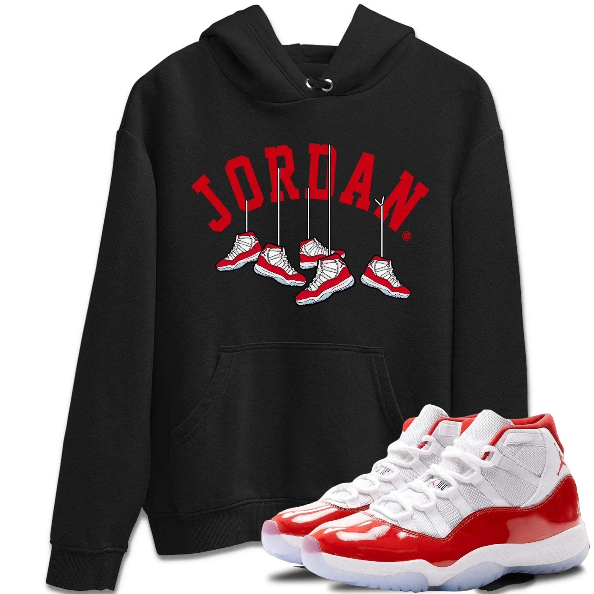 Jordan 11 Cherry Shirt To Match Jordans Hanging Sneakers Sneaker Tees Jordan 11 Cherry Drip Gear Zone Sneaker Matching Clothing Unisex Shirts