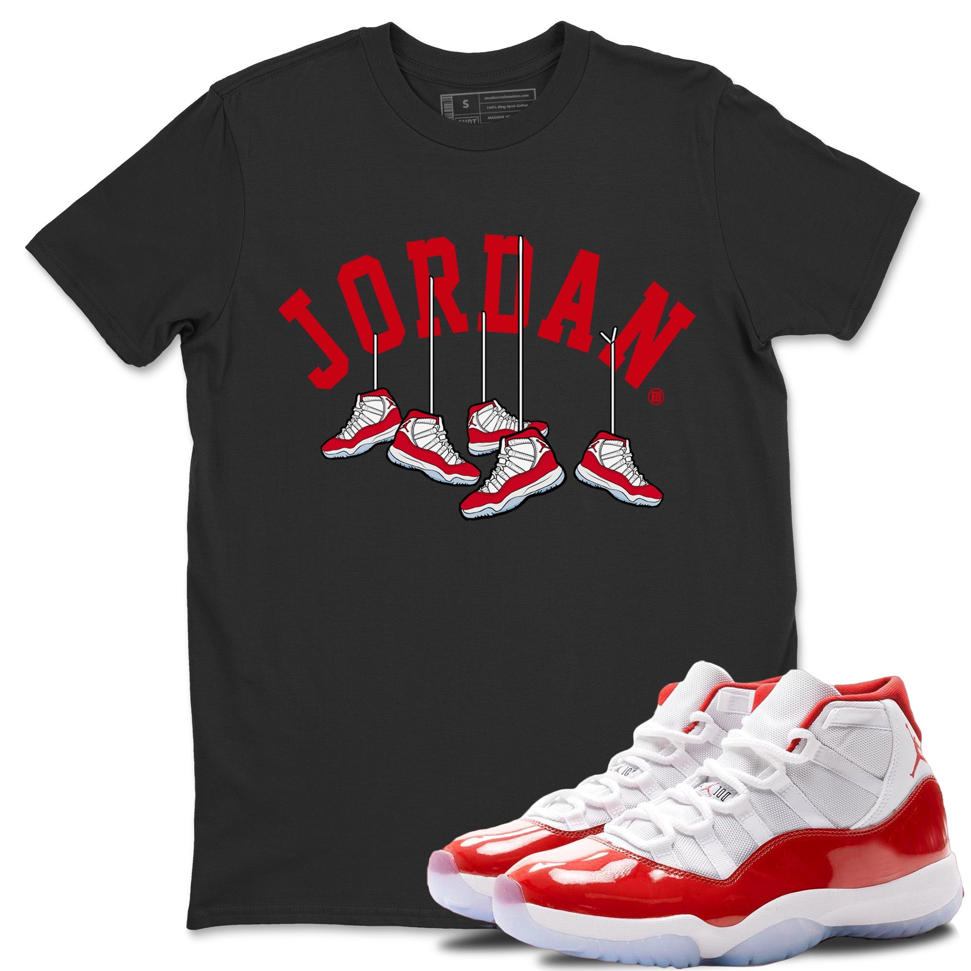 Jordan 11 Cherry Shirt To Match Jordans Hanging Sneakers Sneaker Tees Jordan 11 Cherry Drip Gear Zone Sneaker Matching Clothing Unisex Shirts