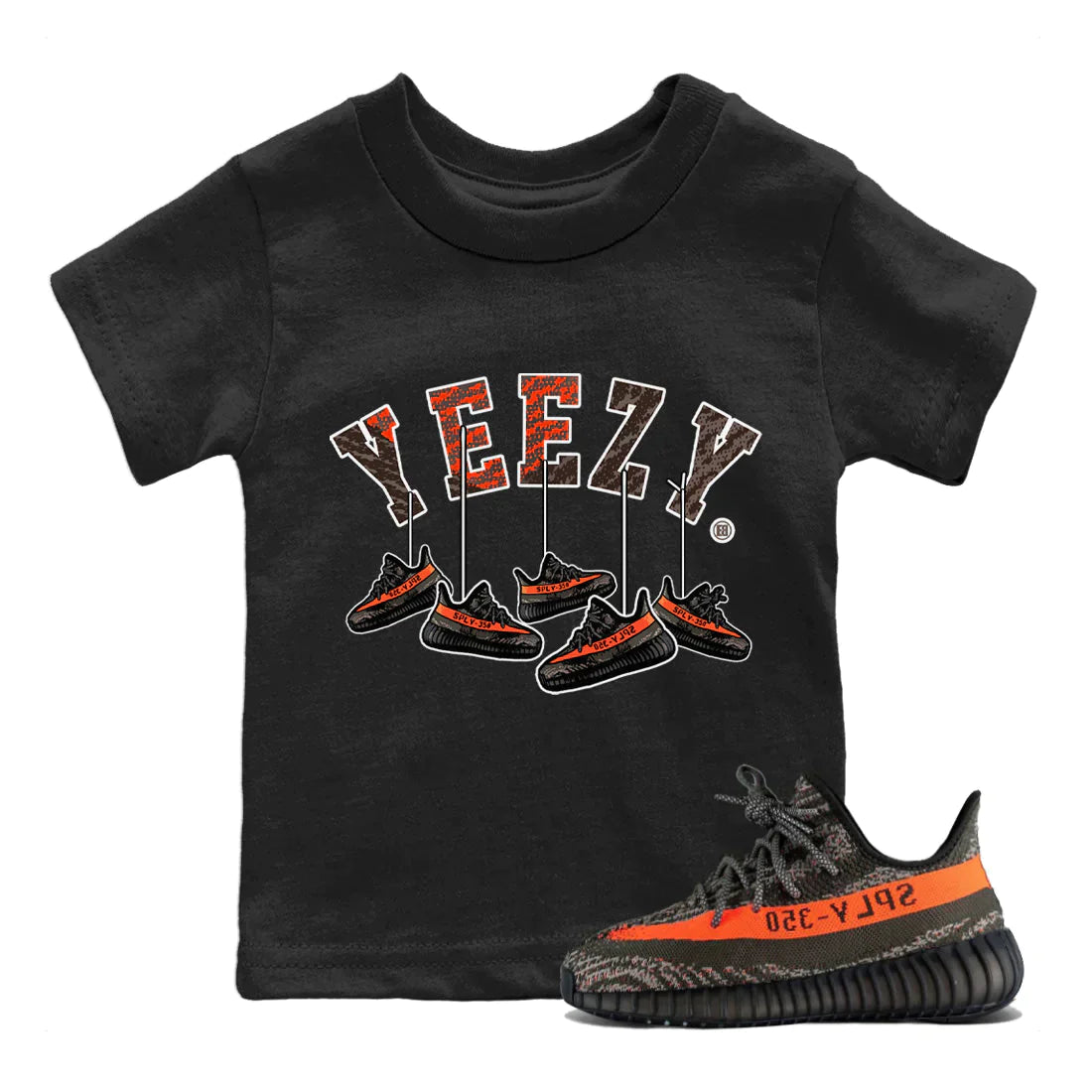 Yeezy 350 Carbon Beluga Shirt To Match Jordans Hanging Sneakers Sneaker Tees Yeezy 350 Carbon Beluga Drip Gear Zone Sneaker Matching Clothing Kids Shirts