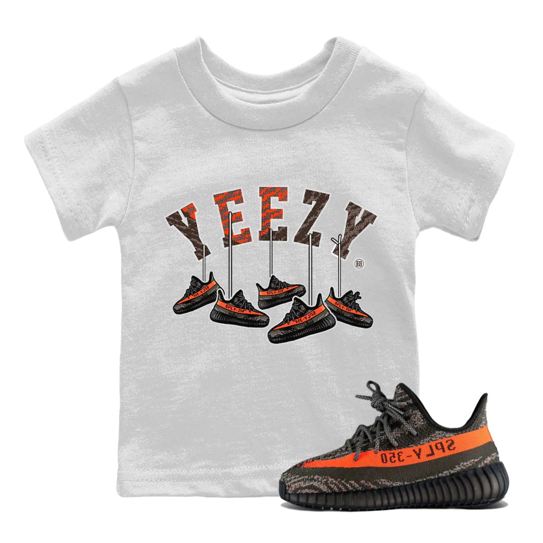 Yeezy 350 Carbon Beluga Shirt To Match Jordans Hanging Sneakers Sneaker Tees Yeezy 350 Carbon Beluga Drip Gear Zone Sneaker Matching Clothing Kids Shirts