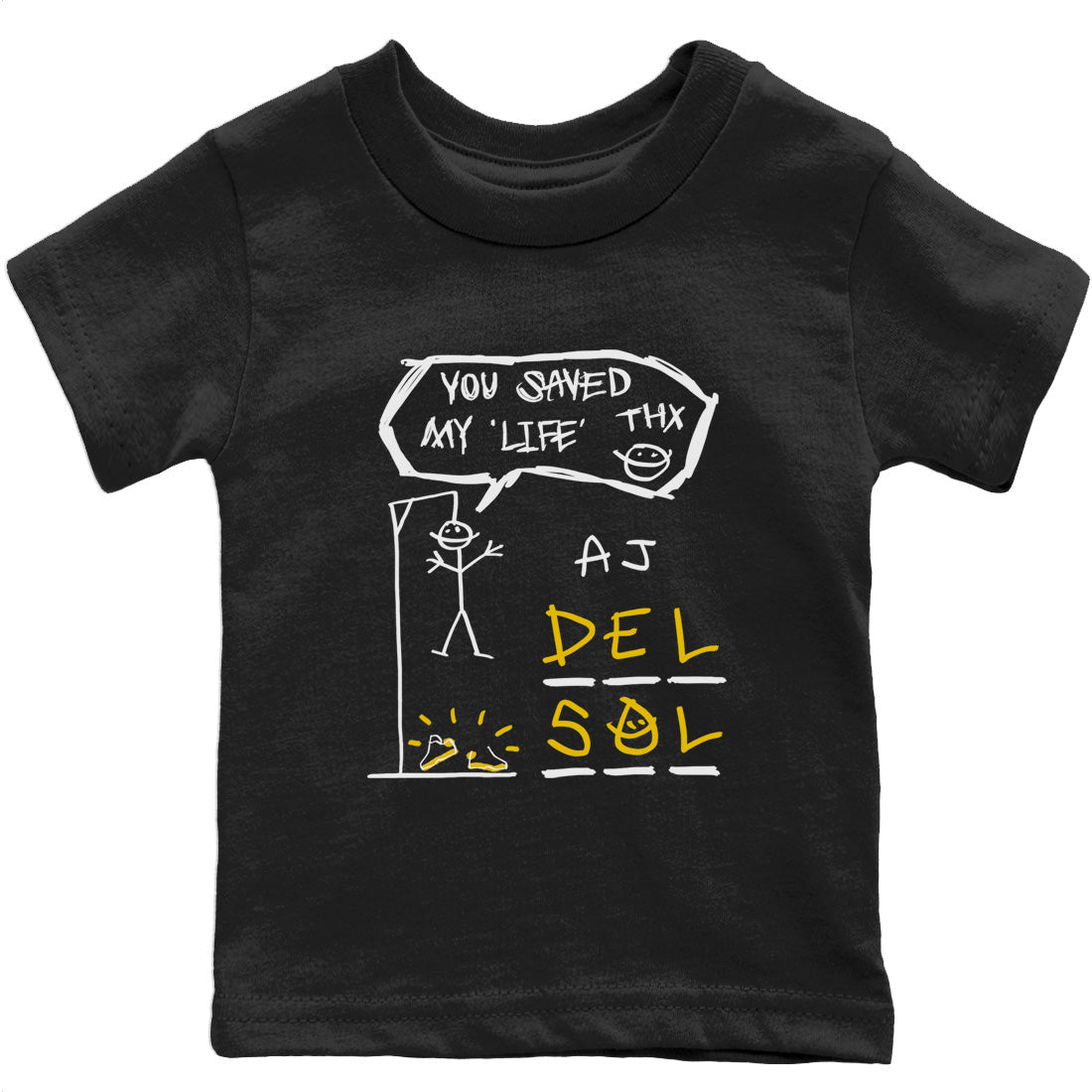 Jordan 13 Del Sol Sneaker Matching T-Shirt Hangman Sneaker Tees Jordan 13 Del Sol Sneaker Release Tees Kids Shirts