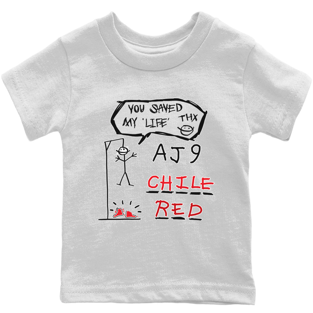 Jordan 9 Chile Red Shirt To Match Jordans Hangman Sneaker Tees Jordan 9 Chile Red Drip Gear Zone Sneaker Matching Clothing Kids Shirts