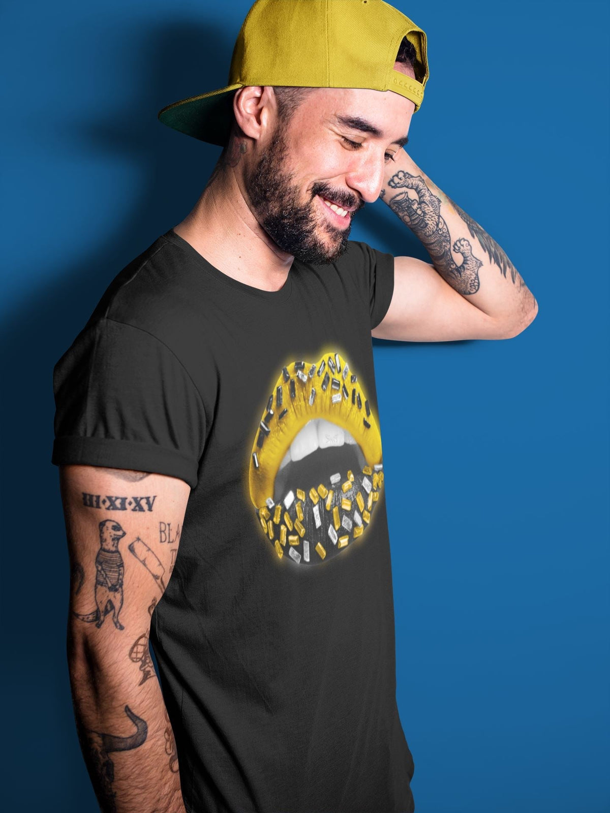Jordan 12 University Gold Sneaker Matching T-Shirt Lips Jewel Sneaker Tees Jordan 12 University Gold Sneaker Release Tees Crew Neck Tees