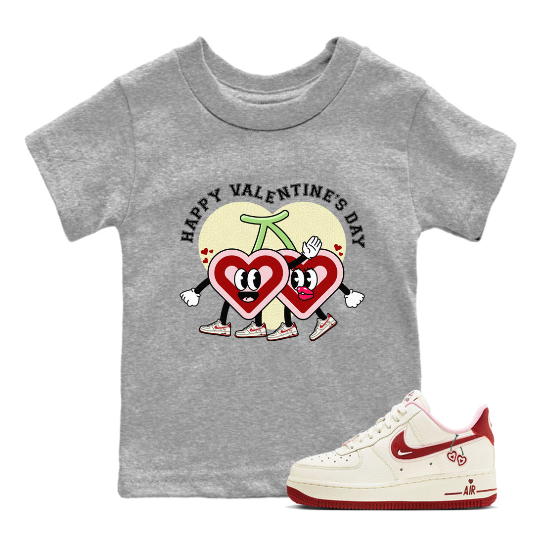 Air Force 1 Valentines Day Sneaker Match Tees Happy Valentines Day Sneaker Tees Air Force 1 Valentines Day Jordan to match sneaker T-Shirt Kids Shirts