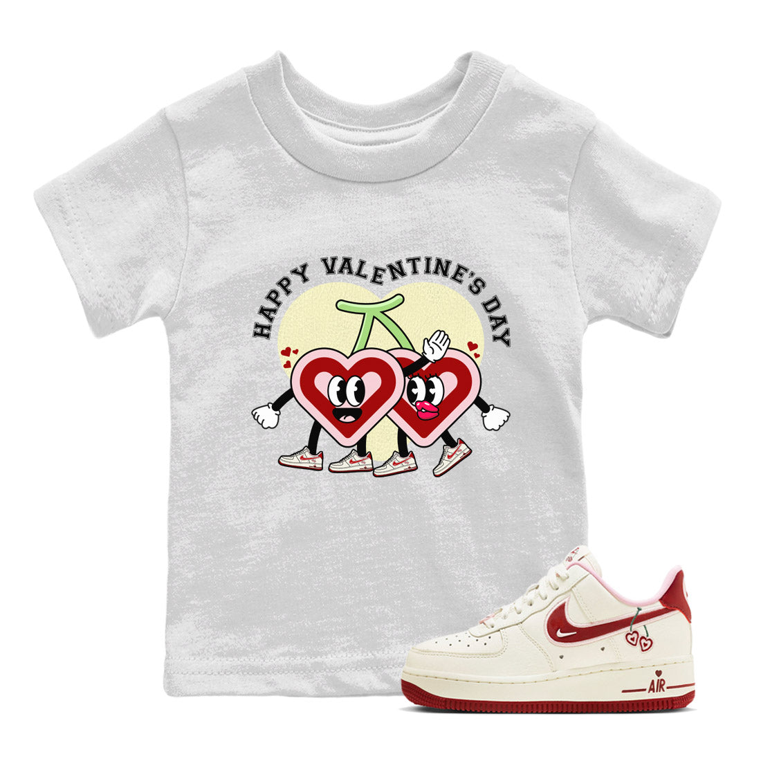 Air Force 1 Valentines Day Sneaker Match Tees Happy Valentines Day Sneaker Tees Air Force 1 Valentines Day Jordan to match sneaker T-Shirt Kids Shirts