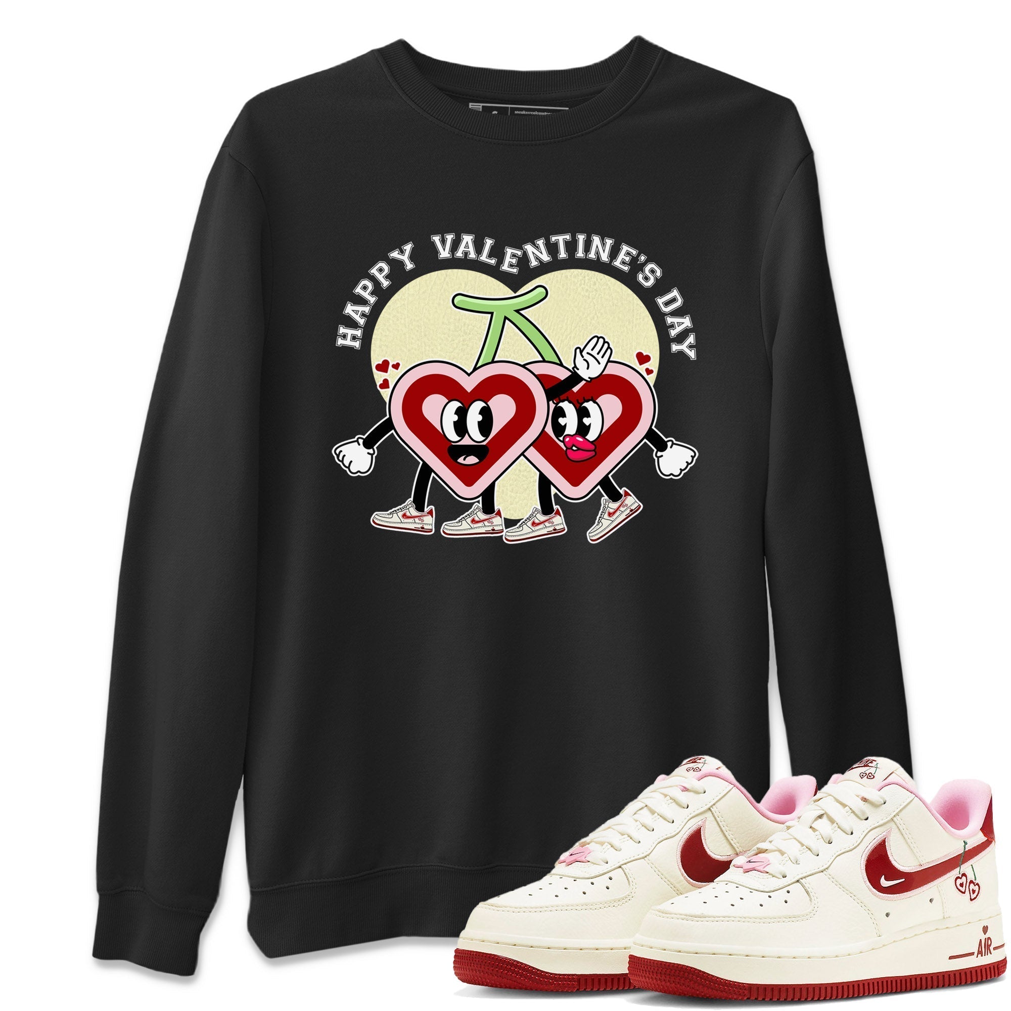 Air Force 1 Valentines Day Sneaker Match Tees Happy Valentines Day Sneaker Tees Air Force 1 Valentines Day Jordan to match sneaker T-Shirt Crew Neck Shirts