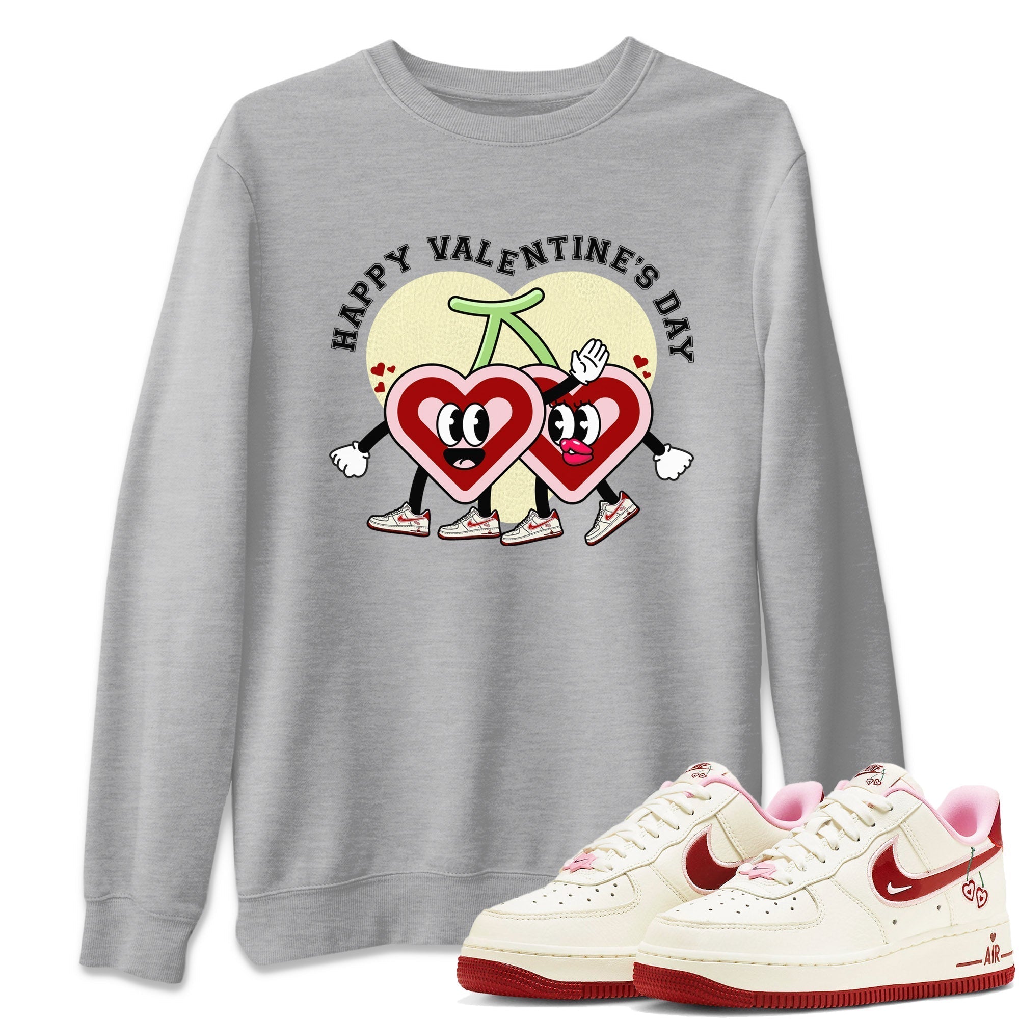 Air Force 1 Valentines Day Sneaker Match Tees Happy Valentines Day Sneaker Tees Air Force 1 Valentines Day Jordan to match sneaker T-Shirt Crew Neck Shirts