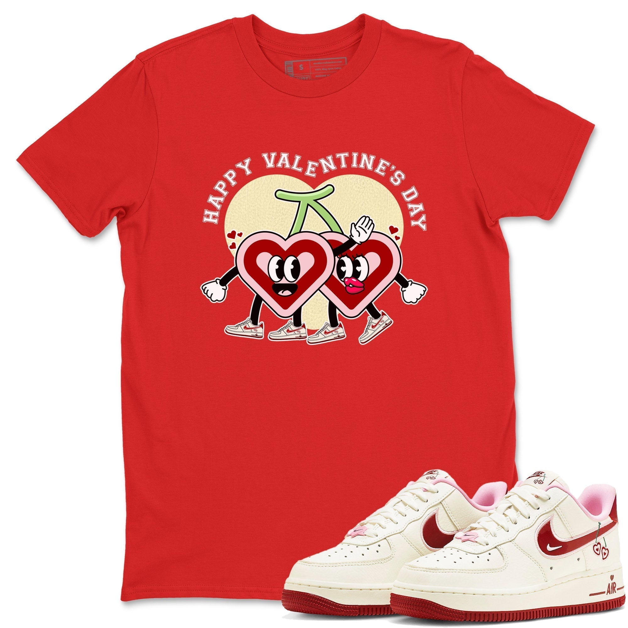 Air Force 1 Valentines Day Sneaker Match Tees Happy Valentines Day Sneaker Tees Air Force 1 Valentines Day Jordan to match sneaker T-Shirt Crew Neck Shirts