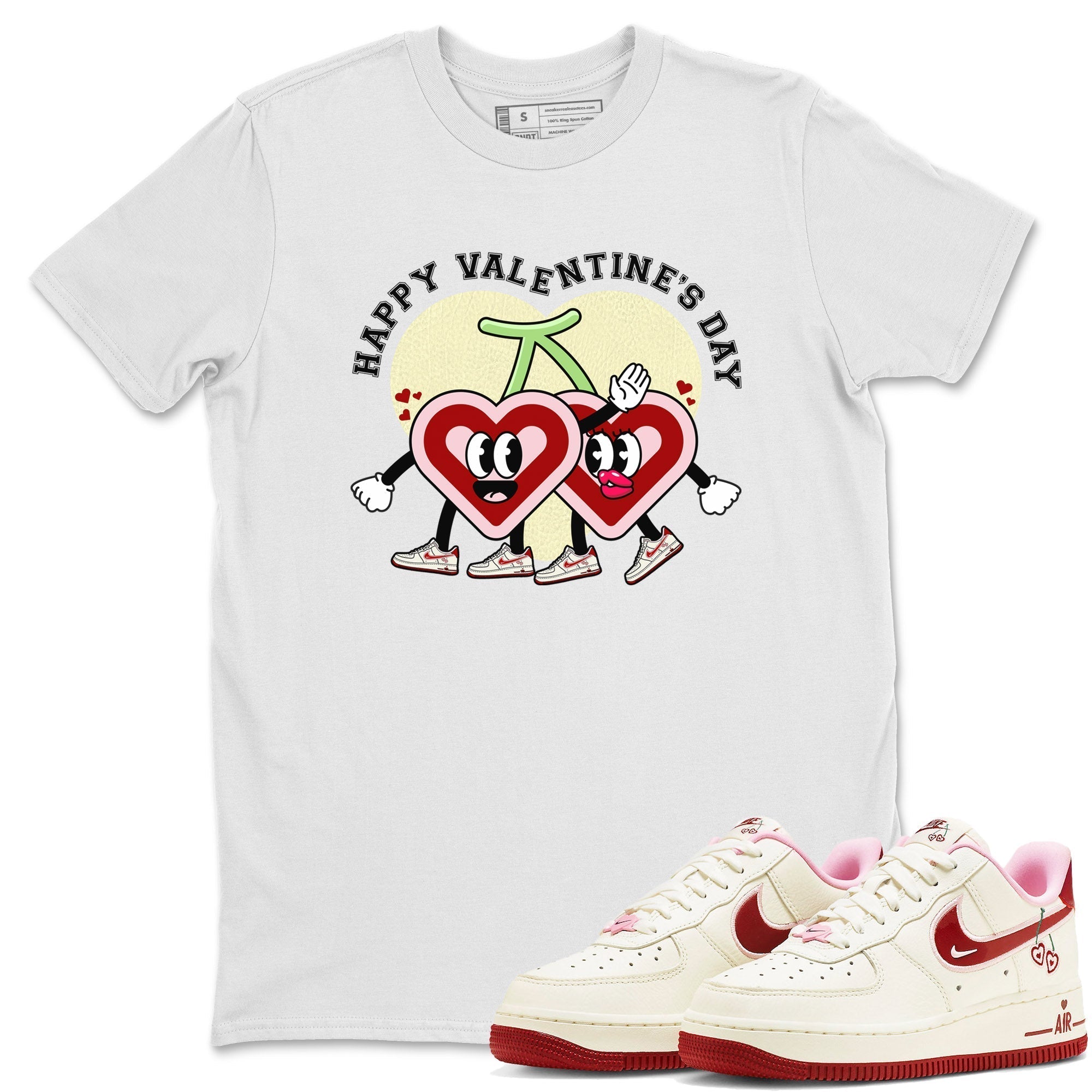 Air Force 1 Valentines Day Sneaker Match Tees Happy Valentines Day Sneaker Tees Air Force 1 Valentines Day Jordan to match sneaker T-Shirt Crew Neck Shirts