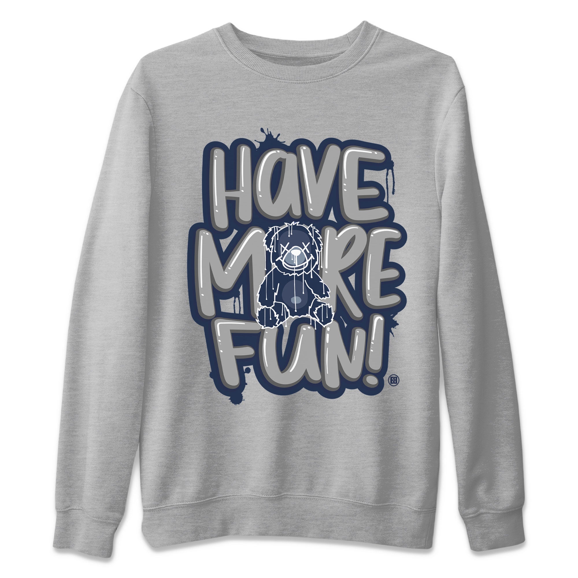 Air Jordan 5 Navy Sneaker Match Tees Have More Fun Streetwear Sneaker Shirt Air Jordan 5 Georgetown Drip Gear Zone Sneaker Matching Clothing Short Sleeve T-Shirt Heather Grey 2