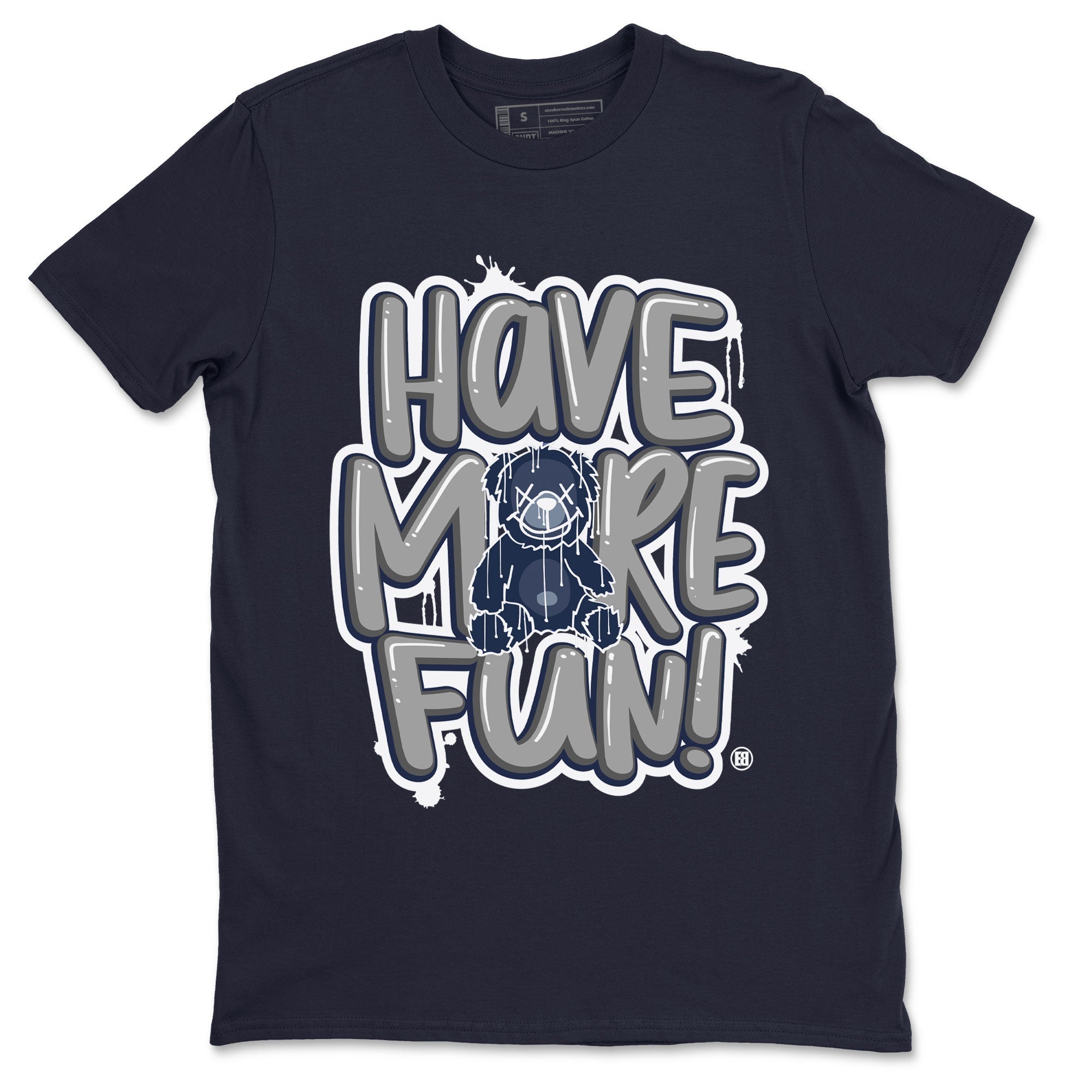Air Jordan 5 Navy Sneaker Match Tees Have More Fun Streetwear Sneaker Shirt Air Jordan 5 Georgetown Drip Gear Zone Sneaker Matching Clothing Short Sleeve T-Shirt Navy 2