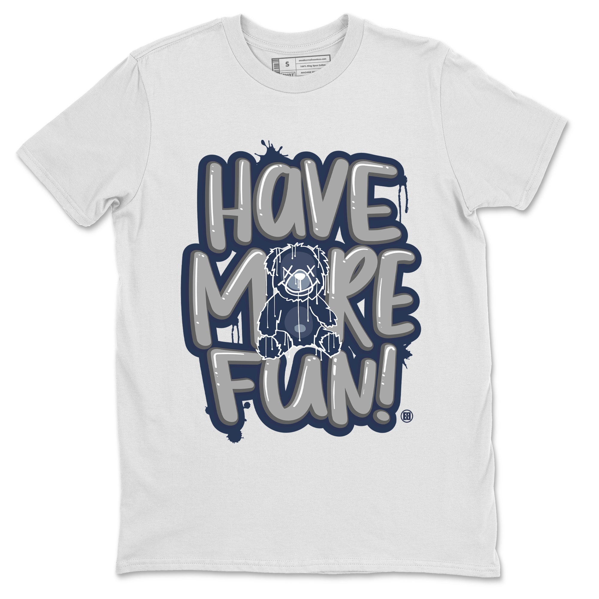 Air Jordan 5 Navy Sneaker Match Tees Have More Fun Streetwear Sneaker Shirt Air Jordan 5 Georgetown Drip Gear Zone Sneaker Matching Clothing Short Sleeve T-Shirt White 2