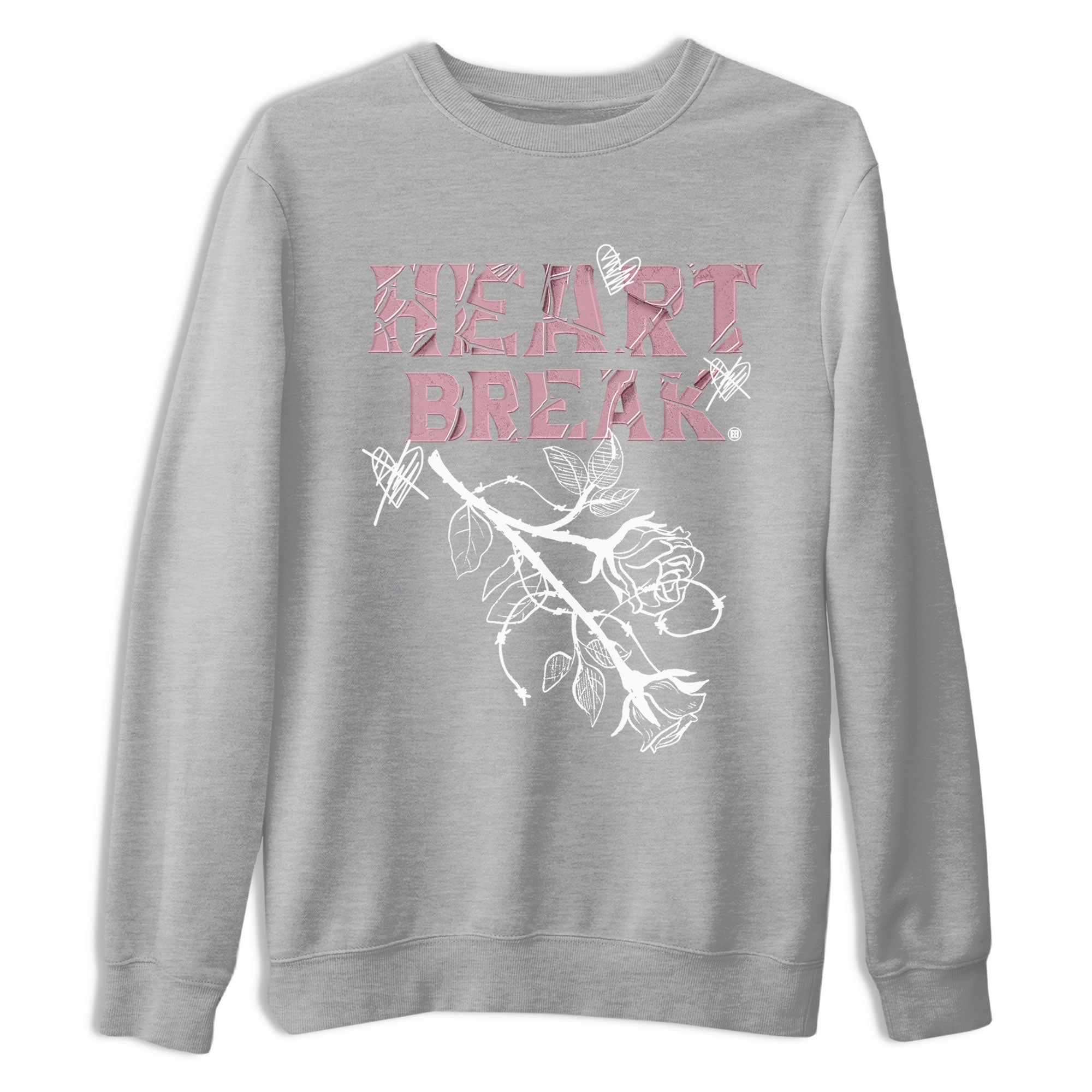 Air Jordan 1 Mauve shirt to match jordans Heart Break sneaker matching Sneaker Matching Tee Jordan 1 High OG Mauve Drip Gear Zone Unisex Heather Grey 2 Sneaker Matching Tee