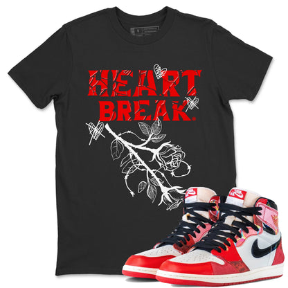 Air Jordan 1 Spider Man Sneaker Match Tees Heart Break Sneaker Release Tees Air Jordan 1 Spider Man T Shirt Unisex Shirts Black 1