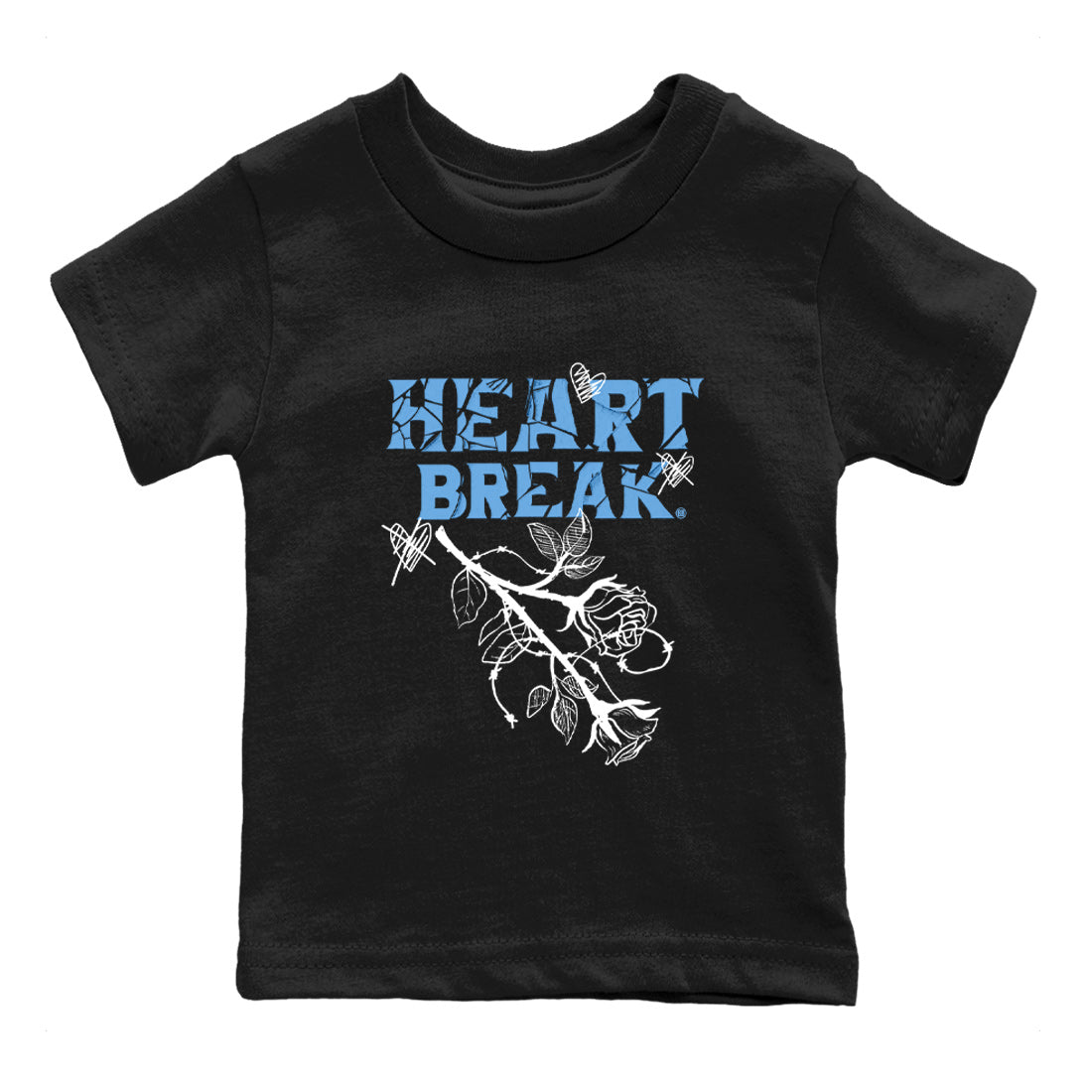 Air Jordan 1 Retro High OG UNC Toe Shirt to match Jordans Heart Break Streetwear Sneaker Shirt UNC Toe 1s Tees Kids and Baby Tees Black 1