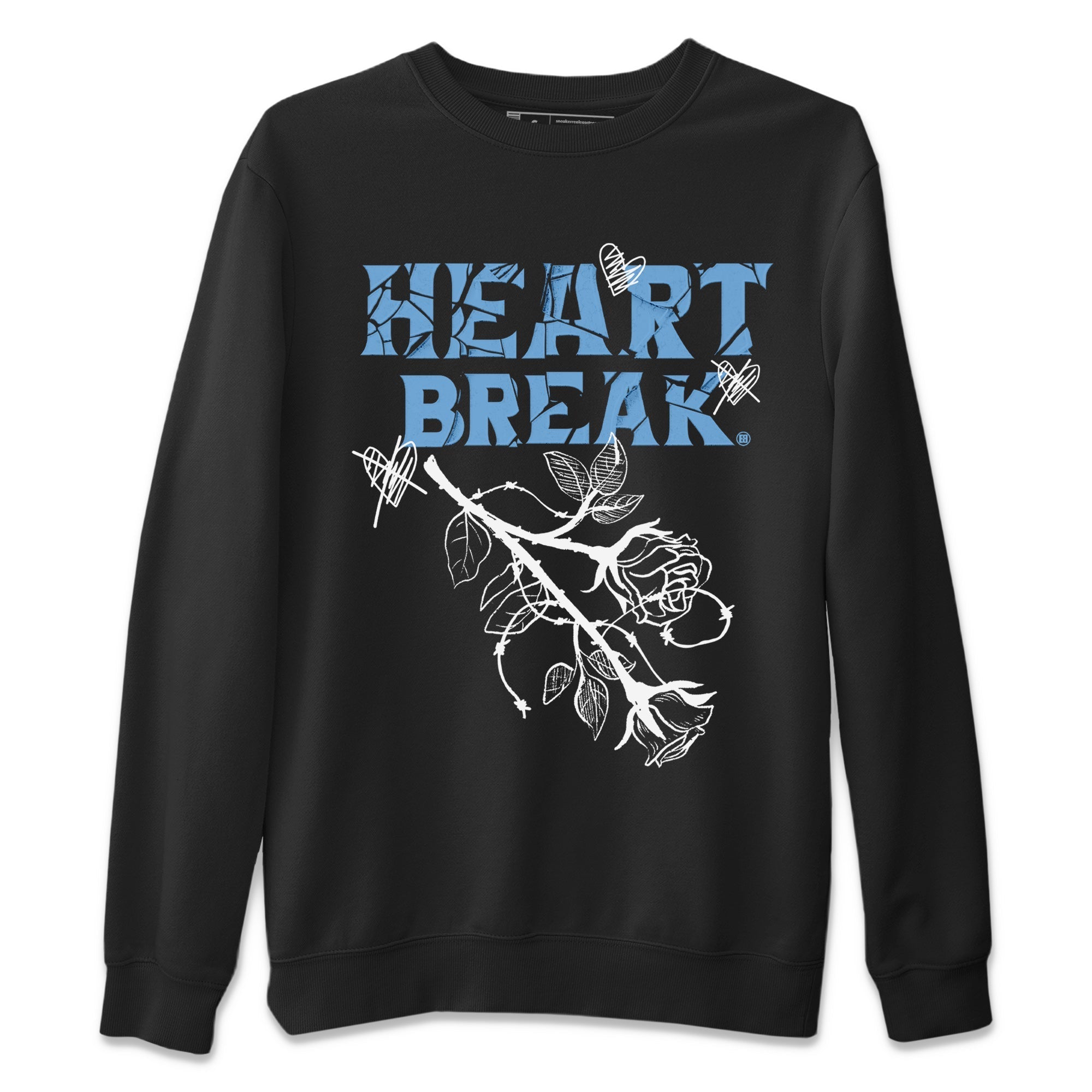 Air Jordan 1 Retro High OG UNC Toe Shirt to match Jordans Heart Break Streetwear Sneaker Shirt UNC Toe 1s Tees Crew Neck T-Shirts Black 2
