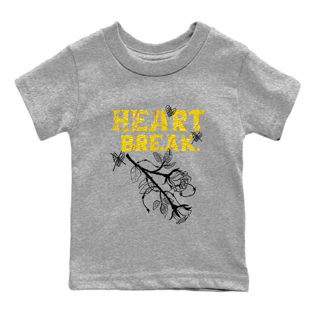 Air Jordan 11 Yellow Python Sneaker Match Tees Heart Break Streetwear Sneaker Shirt Snakeskin 11s Streetwear Sneaker Shirt Kids Shirts Heather Grey 2