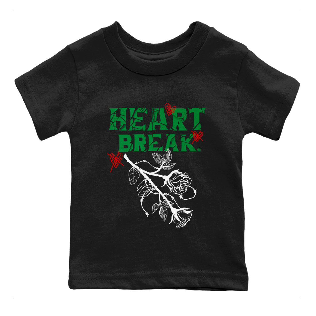 Air Jordan 3 Lucky Green Sneaker Match Tees Heart Break Streetwear Sneaker Shirt 3s Lucky Green Tees Kids Shirts Black 2