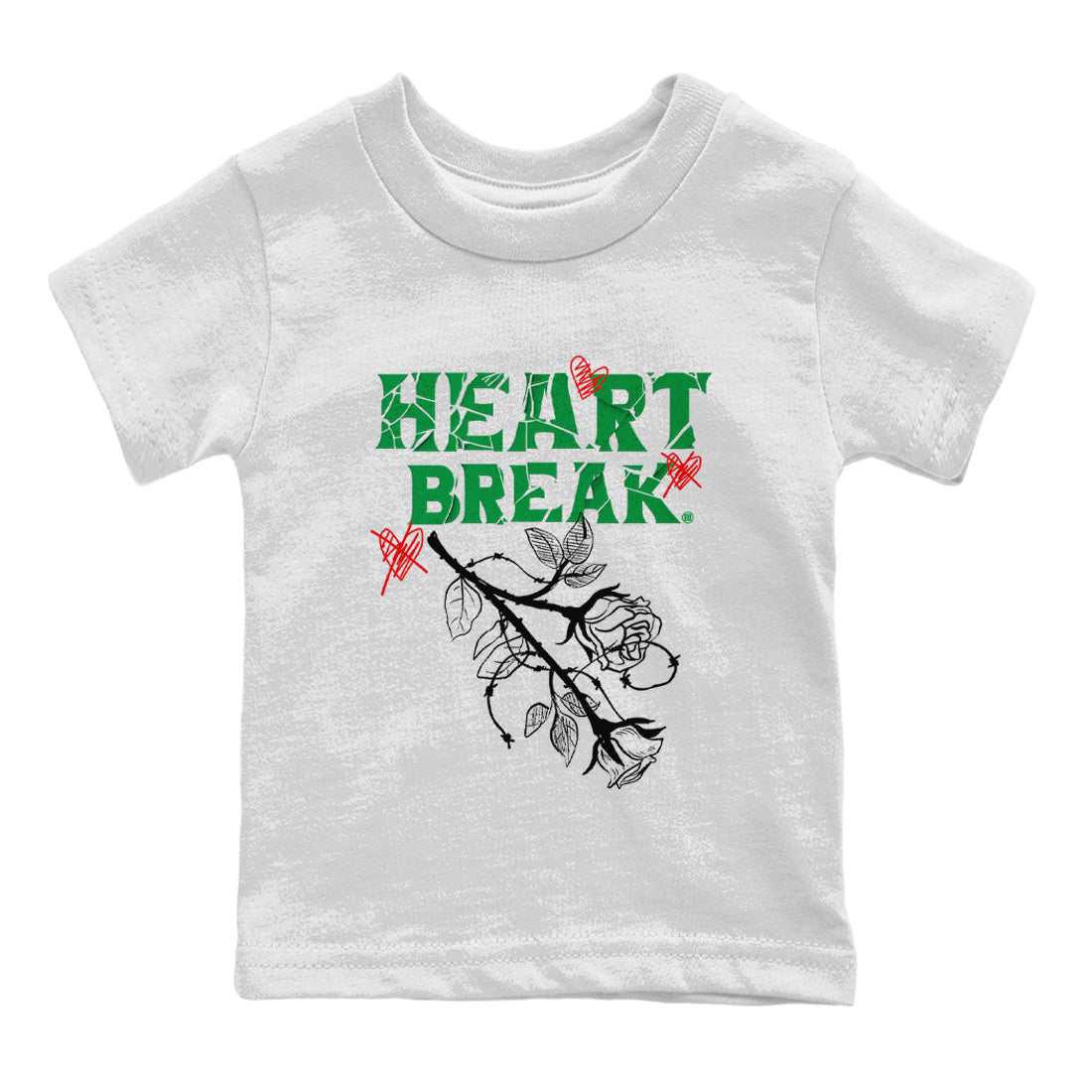 Air Jordan 3 Lucky Green Sneaker Match Tees Heart Break Streetwear Sneaker Shirt 3s Lucky Green Tees Kids Shirts White 2