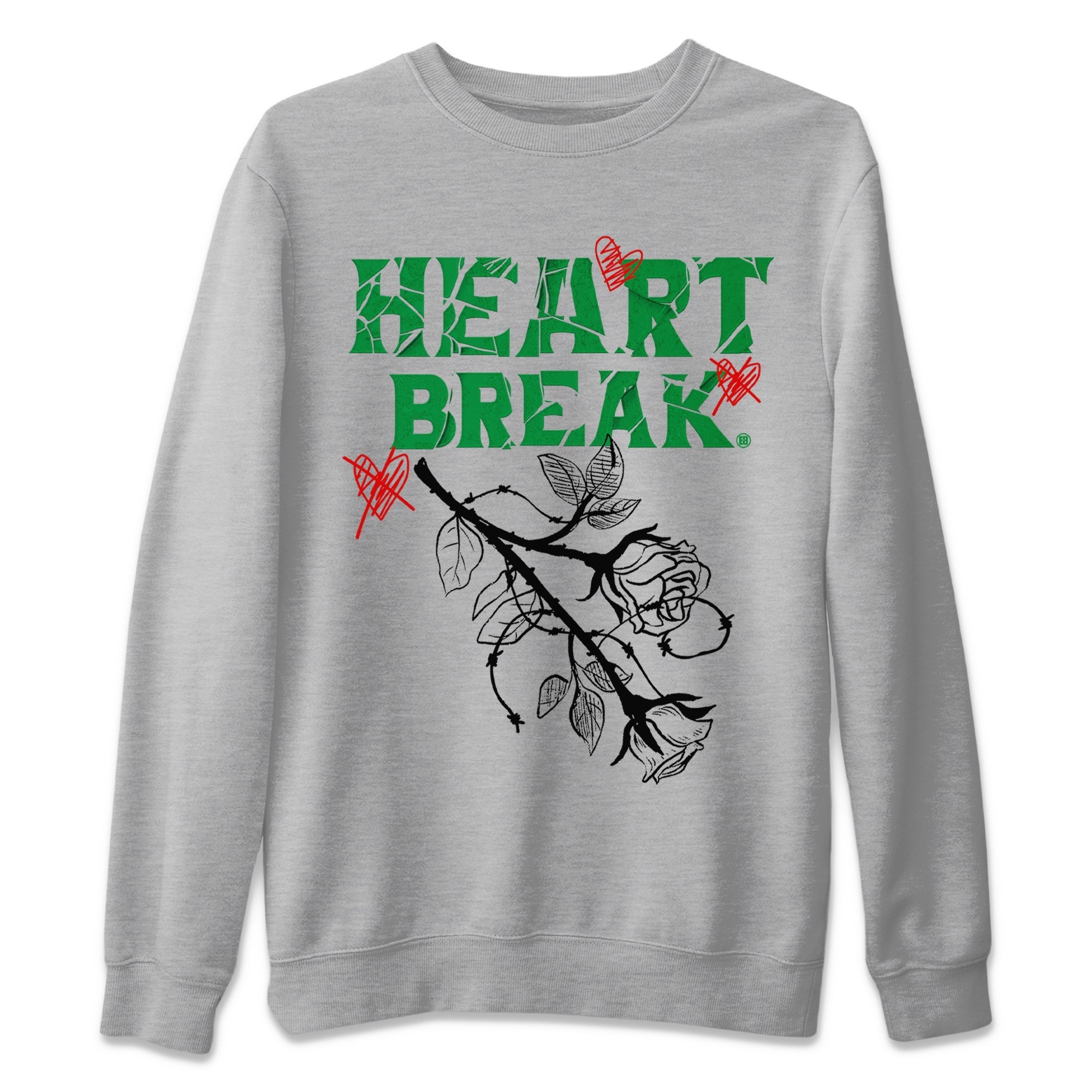 Air Jordan 3 Lucky Green Sneaker Match Tees Heart Break Streetwear Sneaker Shirt 3s Lucky Green Tees Unisex Shirts Heather Grey 2