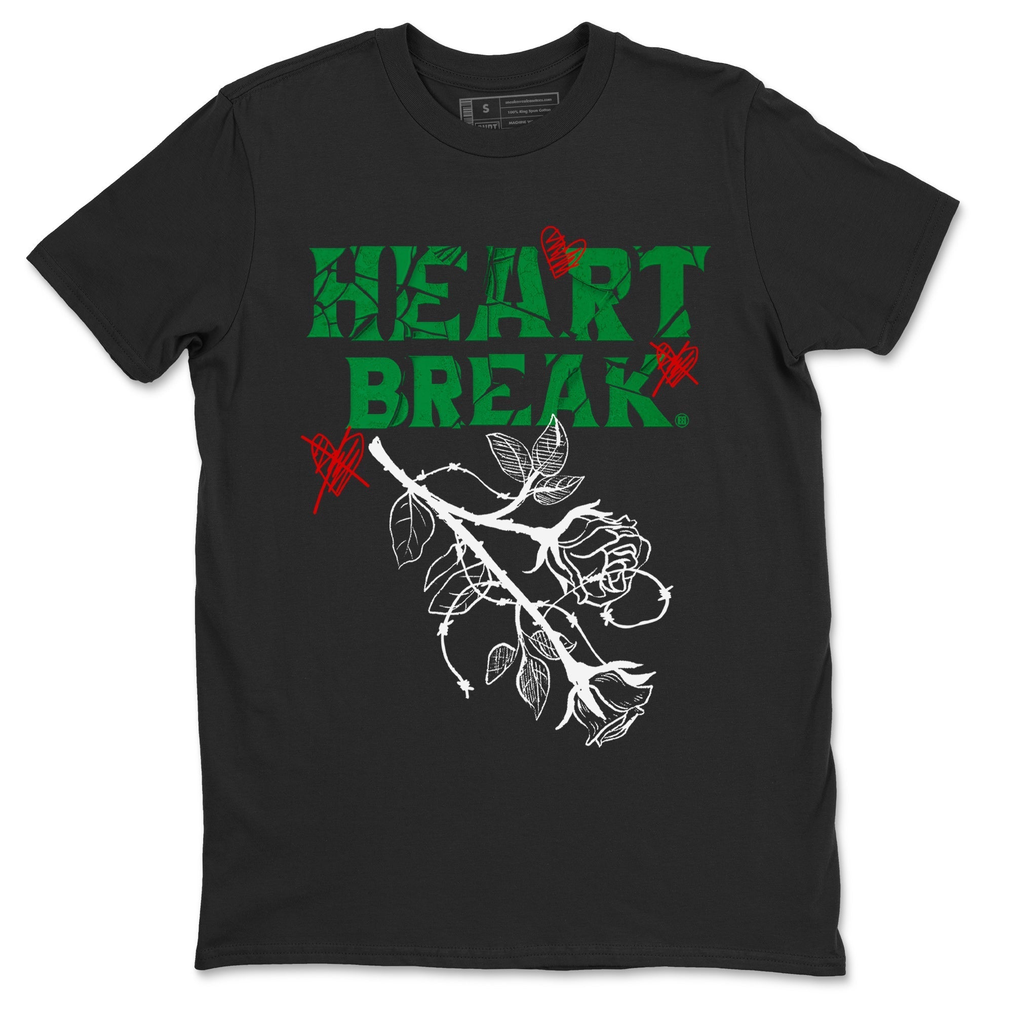 Air Jordan 3 Lucky Green Sneaker Match Tees Heart Break Streetwear Sneaker Shirt 3s Lucky Green Tees Unisex Shirts Black 2