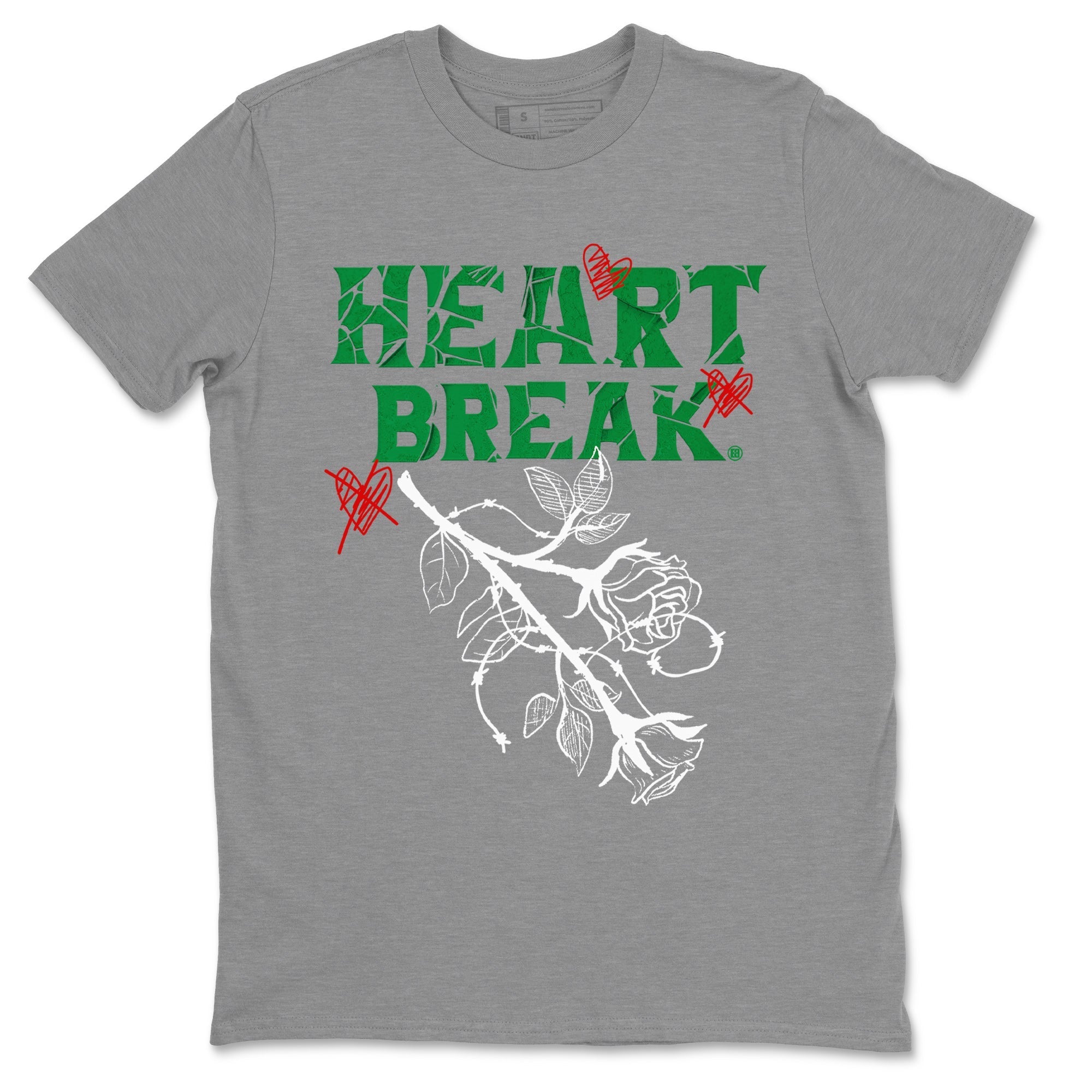 Air Jordan 3 Lucky Green Sneaker Match Tees Heart Break Streetwear Sneaker Shirt 3s Lucky Green Tees Unisex Shirts Heather Grey 2