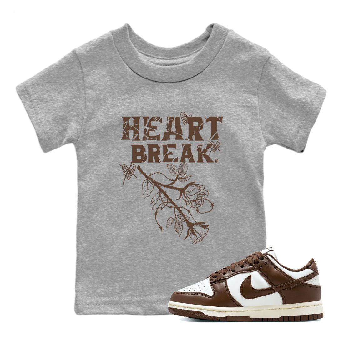 Dunk Low WMNS Cacao Wow sneaker sneaker shirt to match jordans Heart Break sneaker match tees Dunk Cacao Wow Drip Gear Zone Baby Toddler Heather Grey 1 T-Shirt