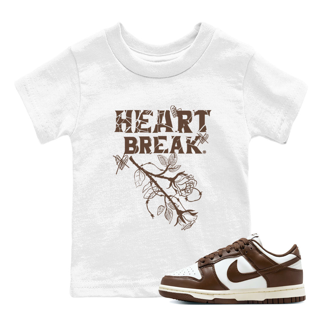 Dunk Low WMNS Cacao Wow sneaker sneaker shirt to match jordans Heart Break sneaker match tees Dunk Cacao Wow Drip Gear Zone Baby Toddler White 1 T-Shirt