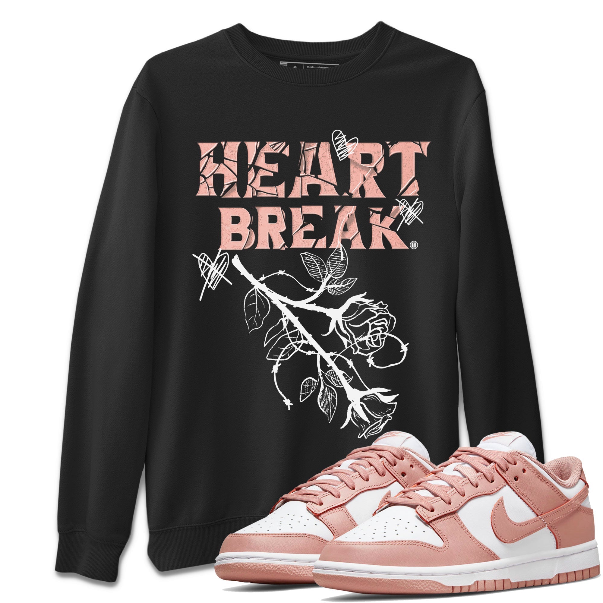 Dunk Low WMNS Rose Whisper shirt to match jordans Heart Break Streetwear Sneaker Shirt Dunk Rose Whisper Drip Gear Zone Sneaker Matching Clothing Casual Unisex shirts Black 1 T-Shirt