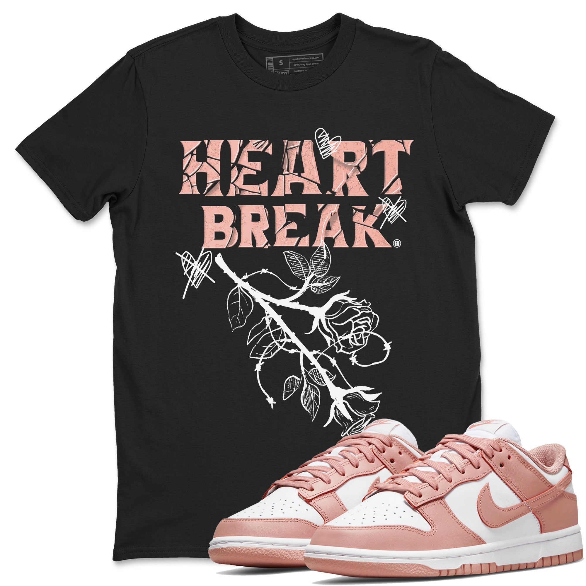 Dunk Low WMNS Rose Whisper shirt to match jordans Heart Break Streetwear Sneaker Shirt Dunk Rose Whisper Drip Gear Zone Sneaker Matching Clothing Casual Unisex shirts Black 1 T-Shirt