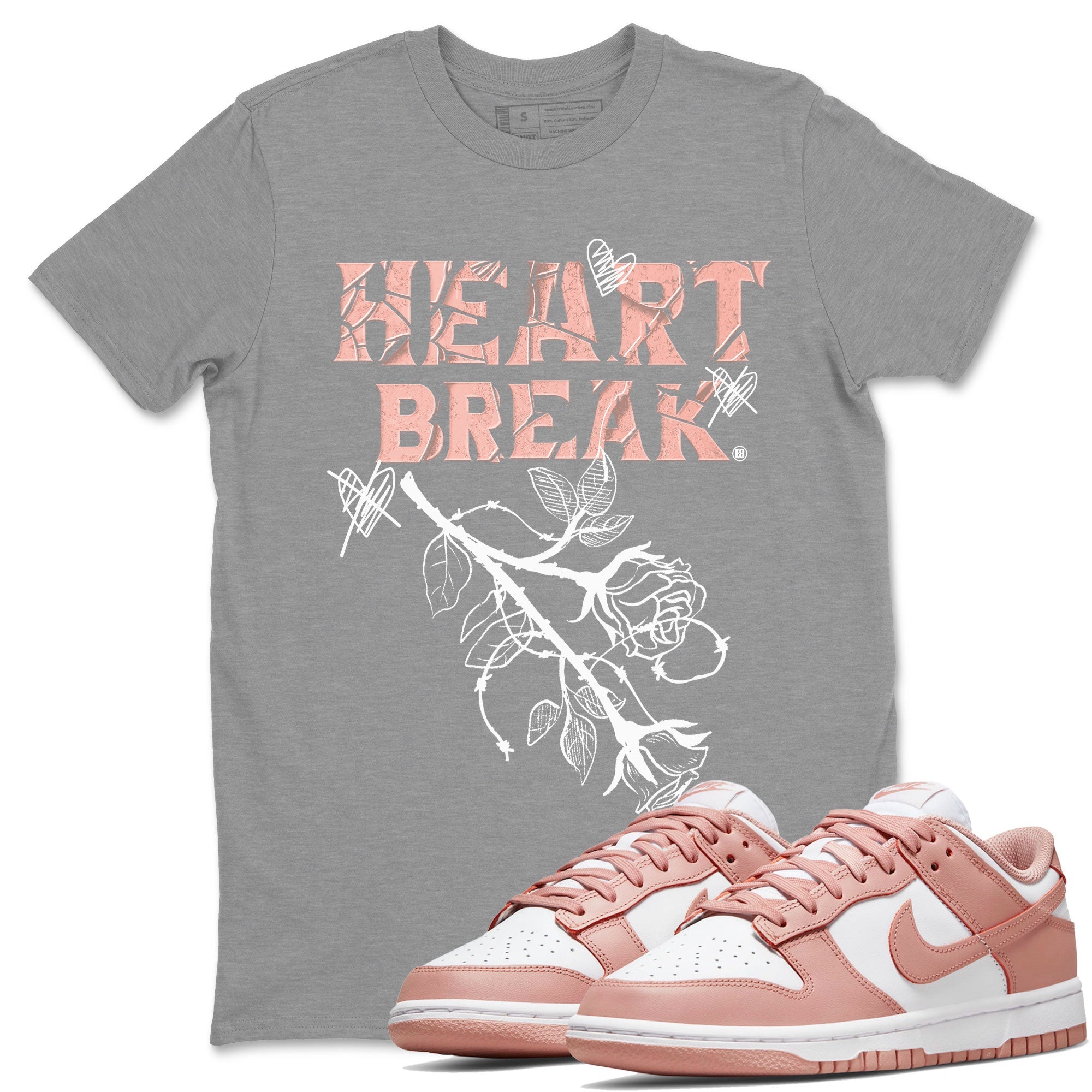 Dunk Low WMNS Rose Whisper shirt to match jordans Heart Break Streetwear Sneaker Shirt Dunk Rose Whisper Drip Gear Zone Sneaker Matching Clothing Casual Unisex shirts Heather Grey 1 T-Shirt