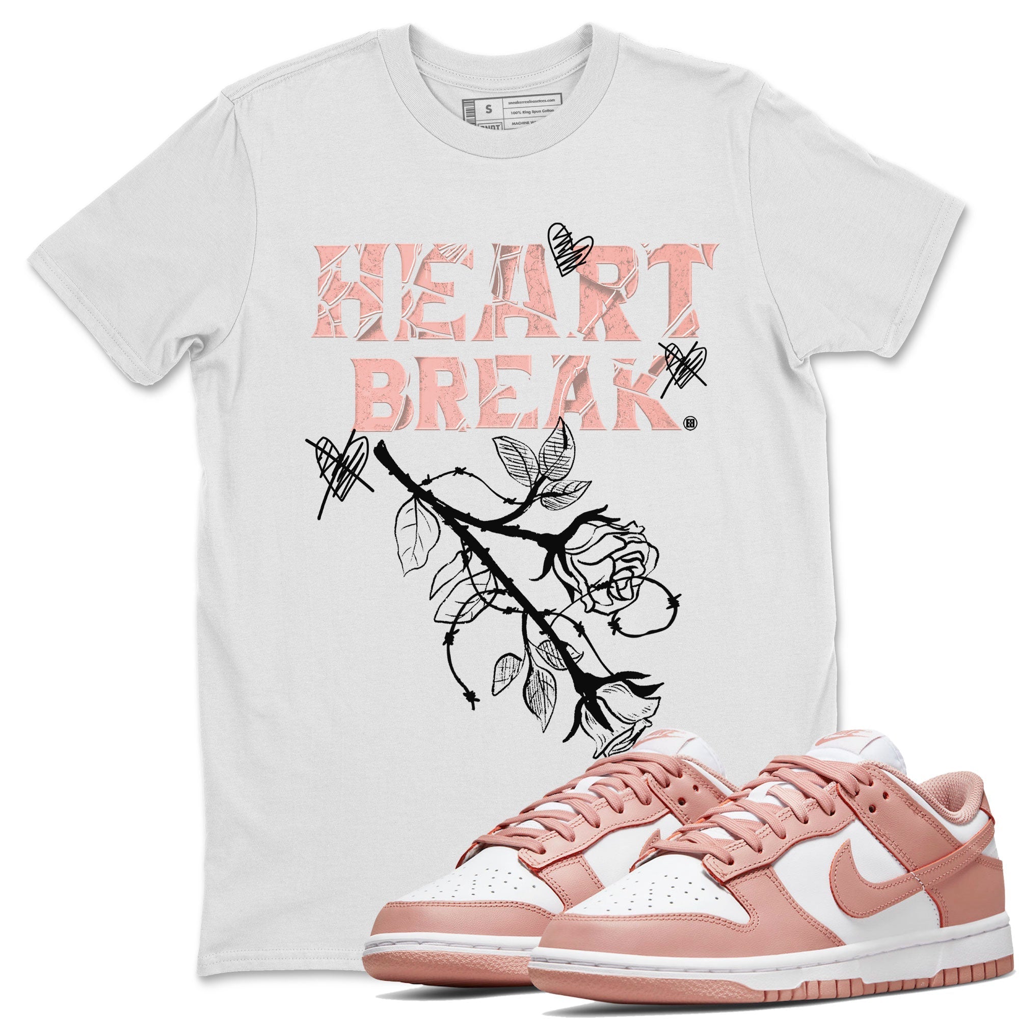 Dunk Low WMNS Rose Whisper shirt to match jordans Heart Break Streetwear Sneaker Shirt Dunk Rose Whisper Drip Gear Zone Sneaker Matching Clothing Casual Unisex shirts White 1 T-Shirt
