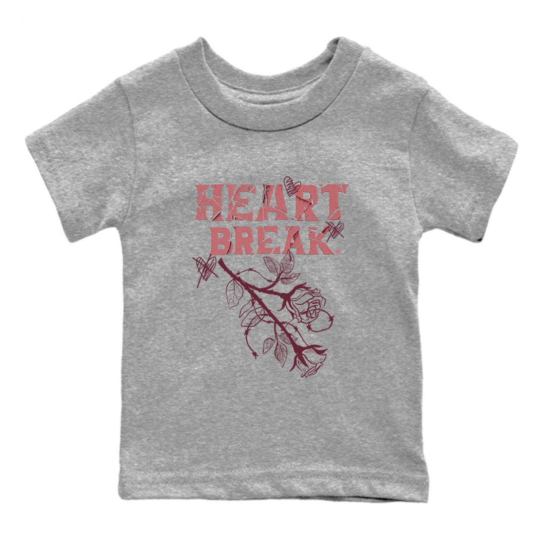 Dunks Valentines Day shirt to match jordans Heart Break sneaker tees Dunks Valentine's Day Drip Gear Zone baby toddler Heather Grey 2 cotton Shirt