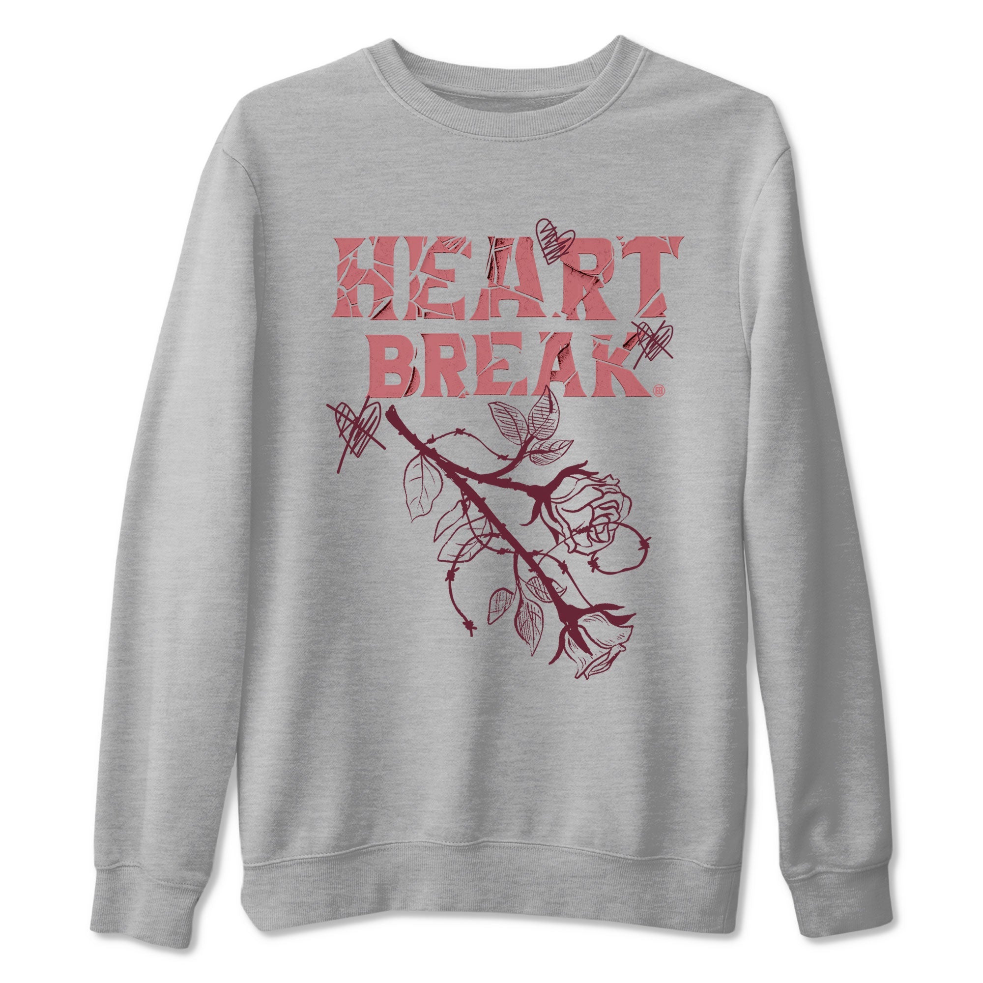 Dunks Valentines Day shirt to match jordans Heart Break sneaker tees Dunks Valentine's Day Drip Gear Zone unisex cotton Heather Grey 2 crew neck shirt