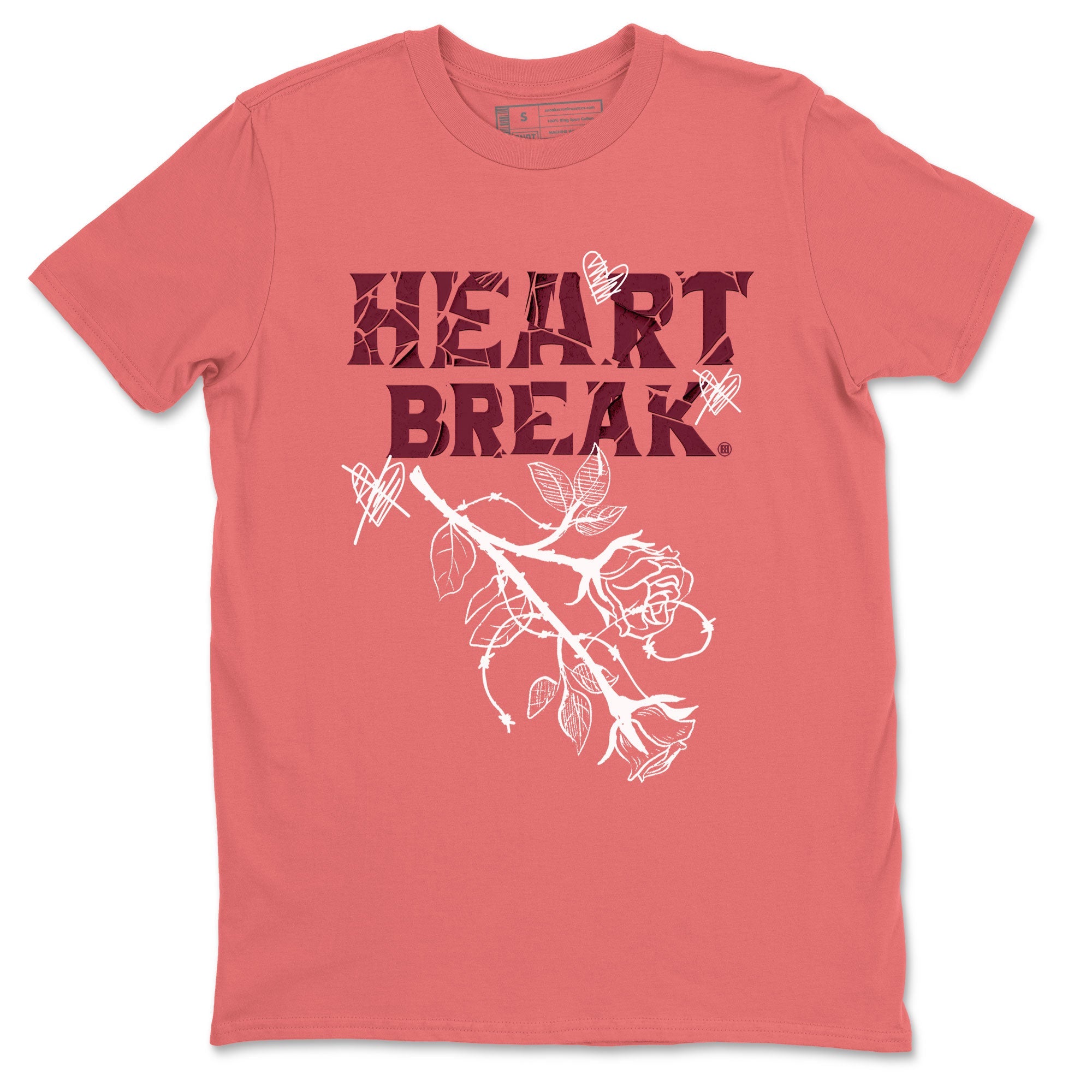 Dunks Valentines Day shirt to match jordans Heart Break sneaker tees Dunks Valentine's Day Drip Gear Zone unisex cotton Coral 2 crew neck shirt